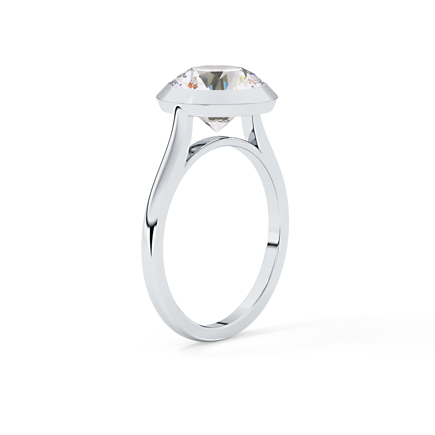 Round Cut 2.85 Carat Moissanite Ring - Solitaire Setting in Gold