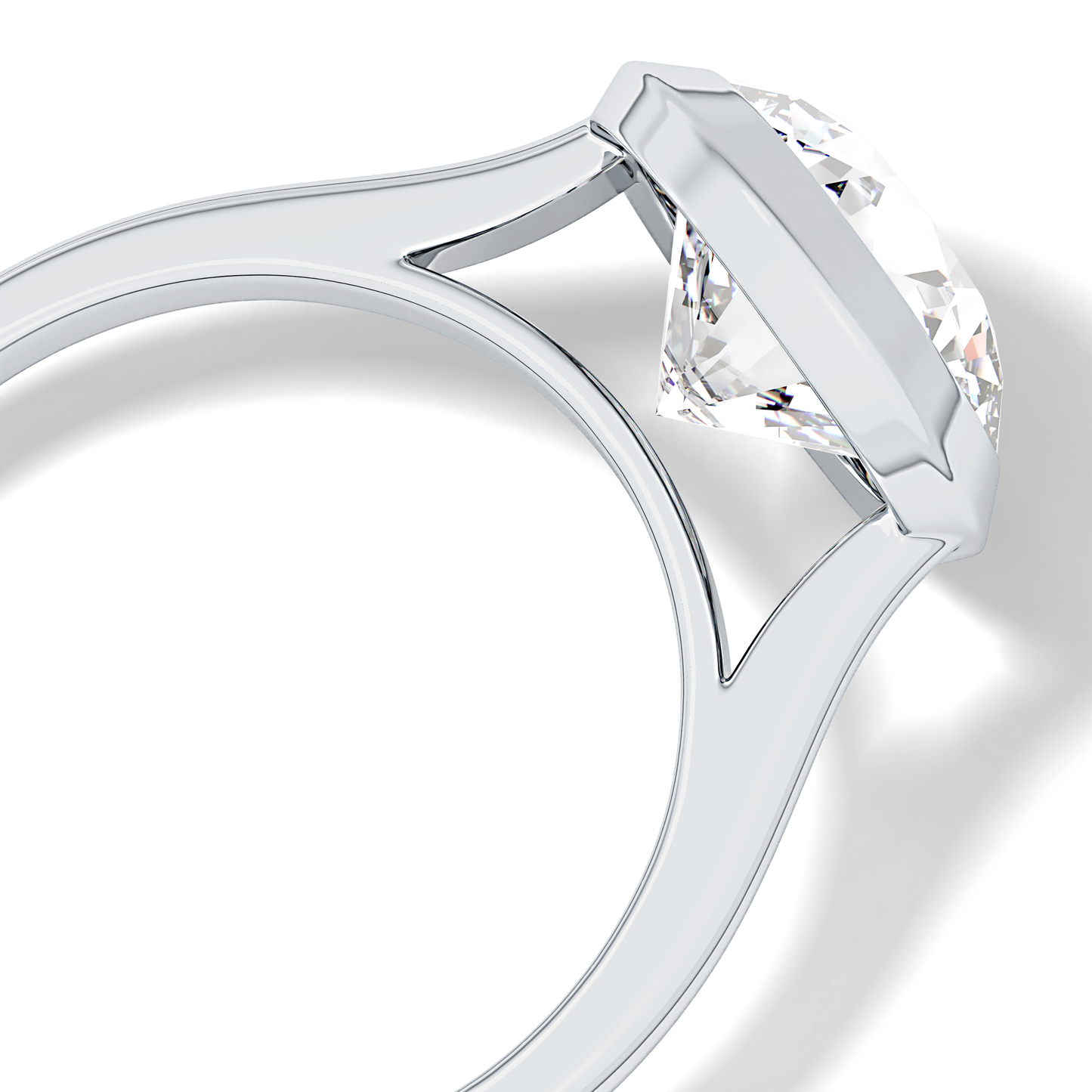 Round Cut 2.85 Carat Moissanite Ring - Solitaire Setting in Gold