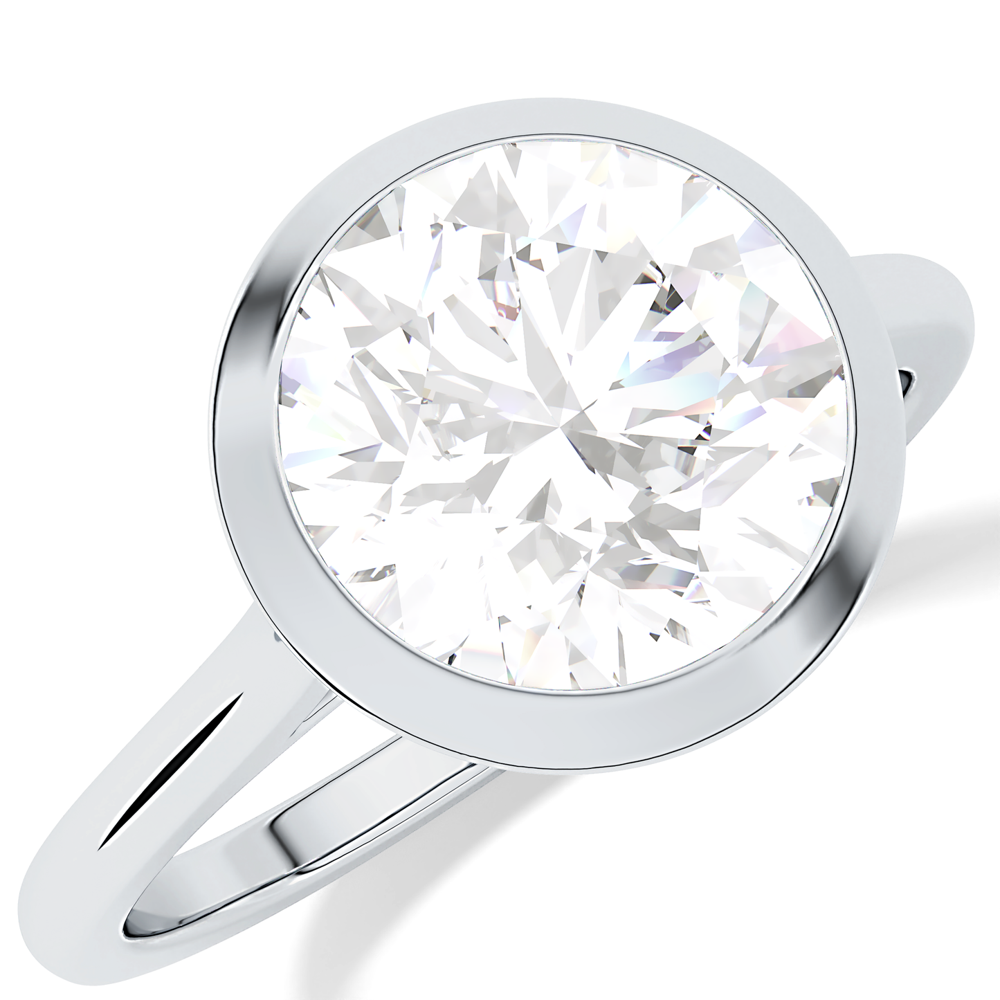 Round Cut 2.85 Carat Moissanite Ring - Solitaire Setting in Gold