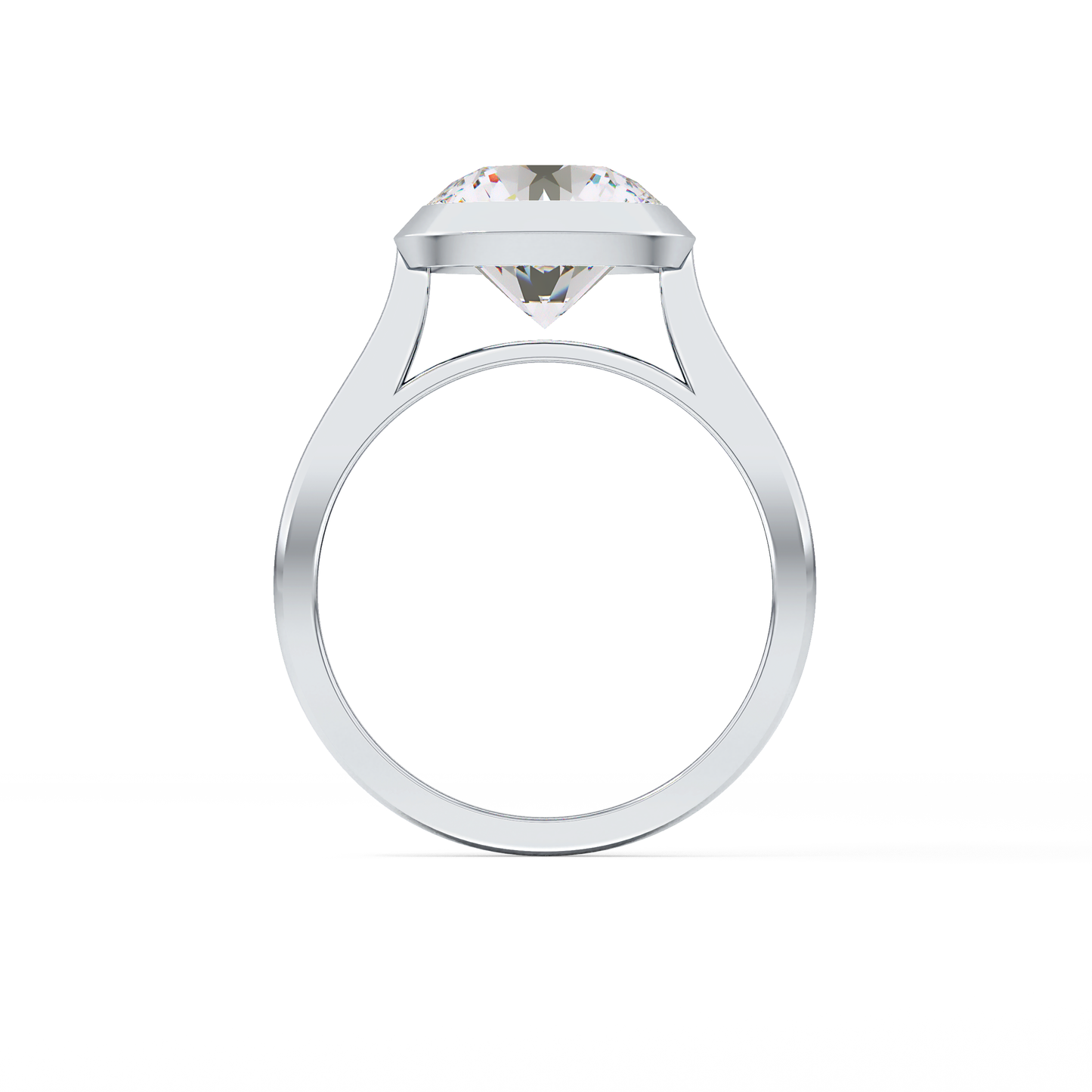 Round Cut 2.85 Carat Moissanite Ring - Solitaire Setting in Gold