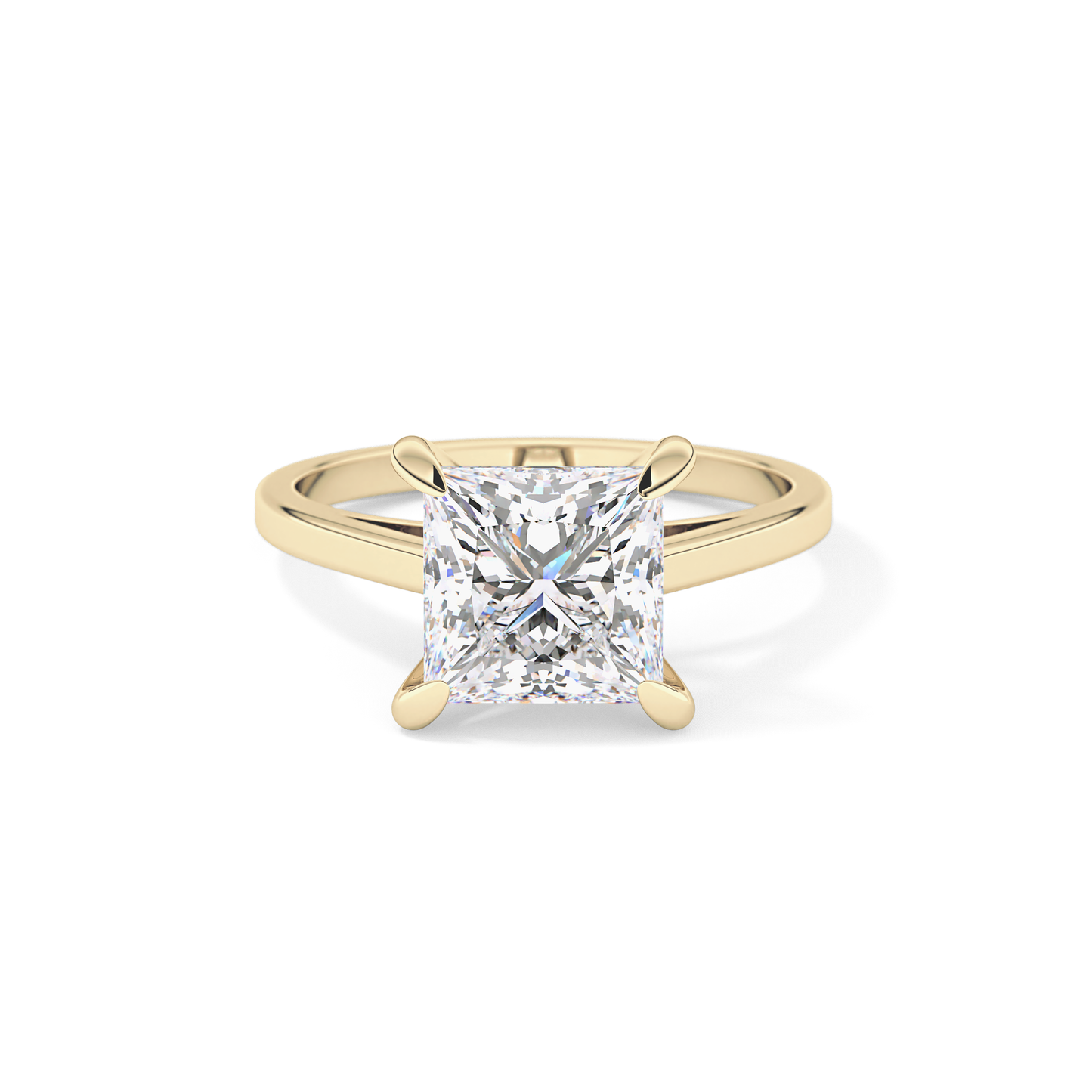 Princess Cut 2.55 Carat Moissanite Ring – Solitaire Style in Gold