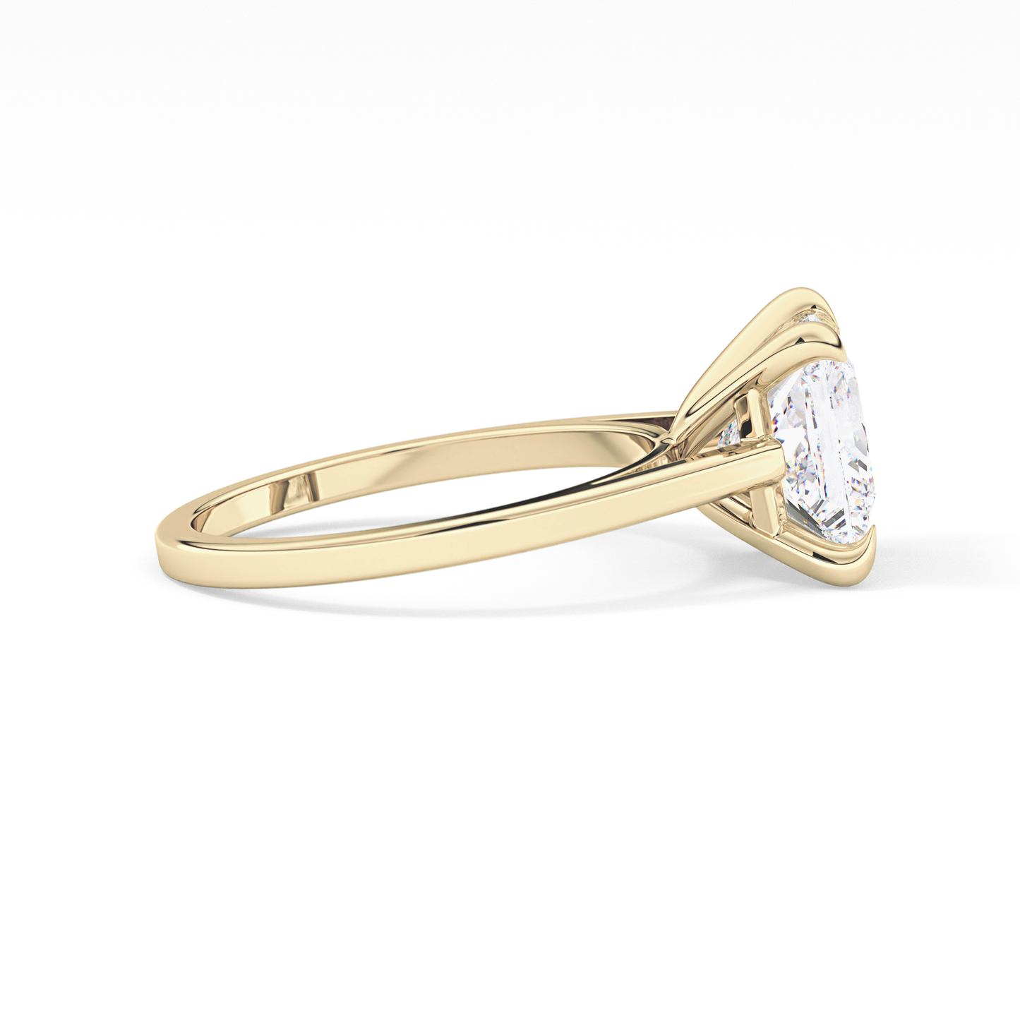 Princess Cut 2.55 Carat Moissanite Ring – Solitaire Style in Gold