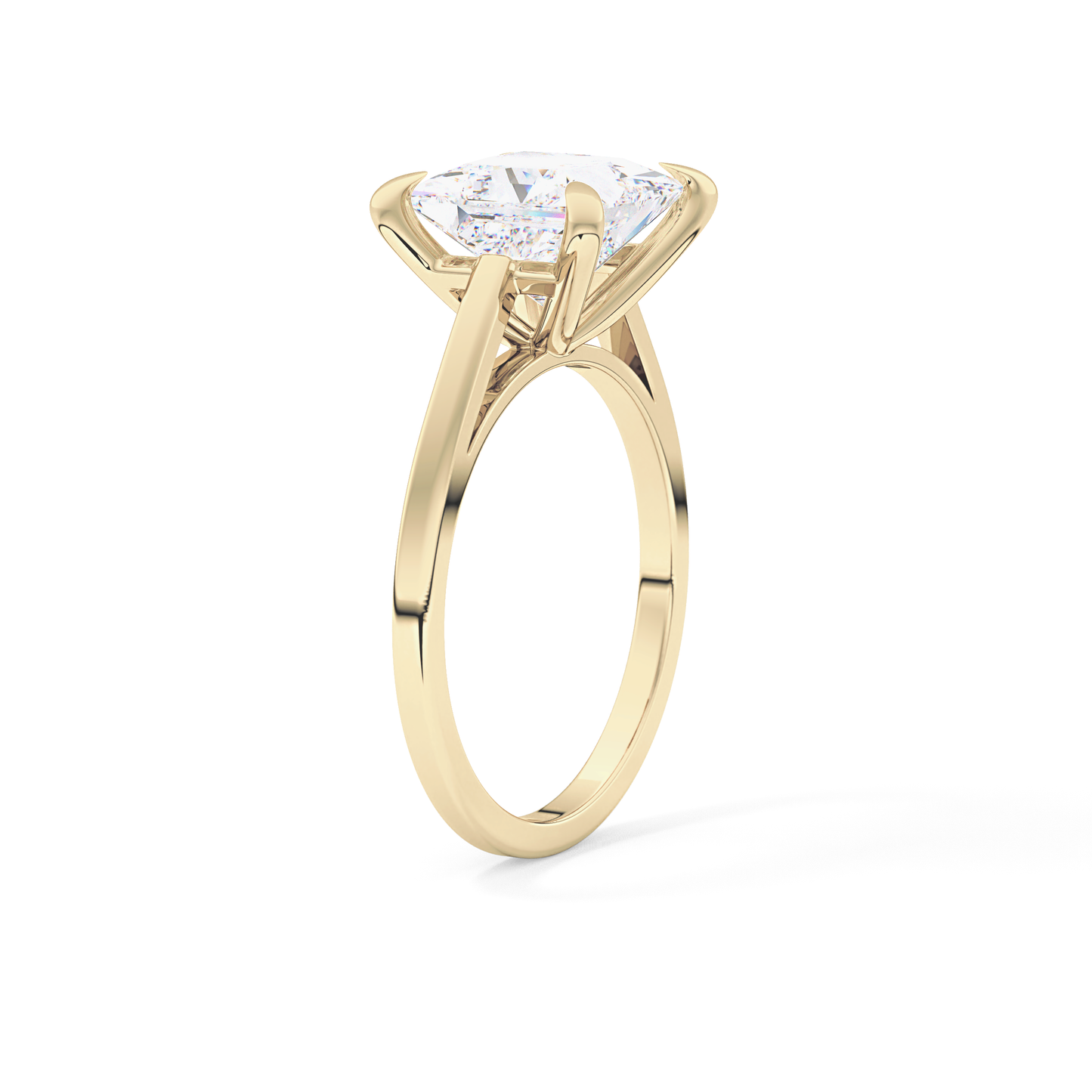 Princess Cut 2.55 Carat Moissanite Ring – Solitaire Style in Gold