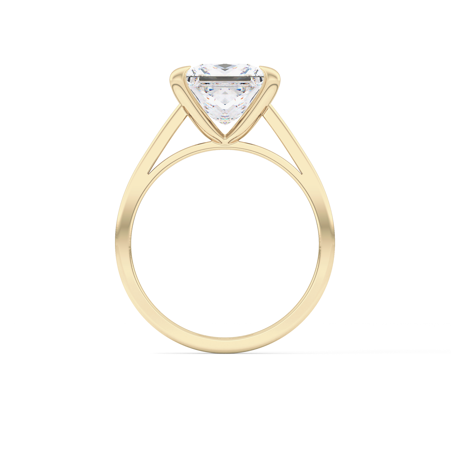 Princess Cut 2.55 Carat Moissanite Ring – Solitaire Style in Gold