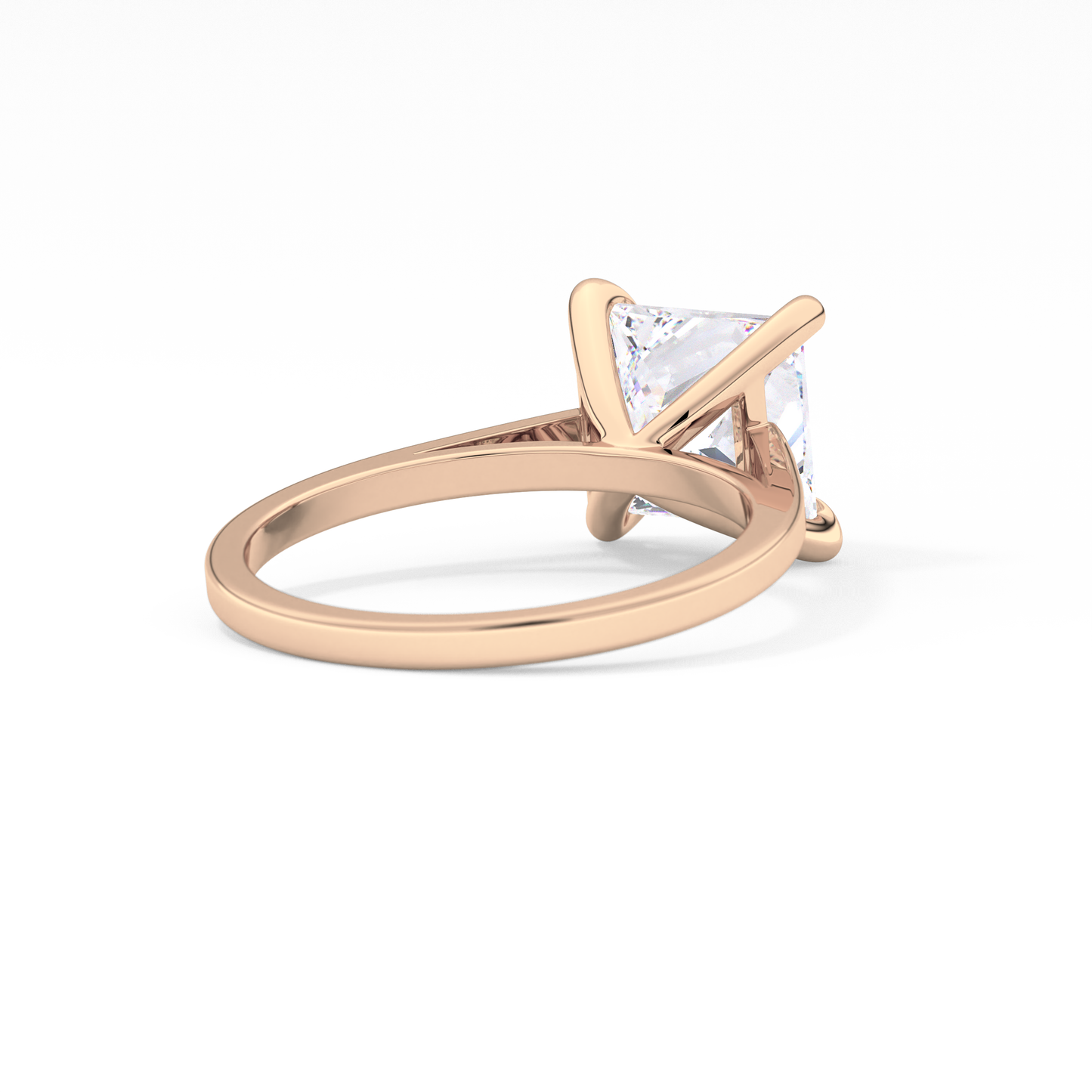 Princess Cut 2.55 Carat Moissanite Ring – Solitaire Style in Gold