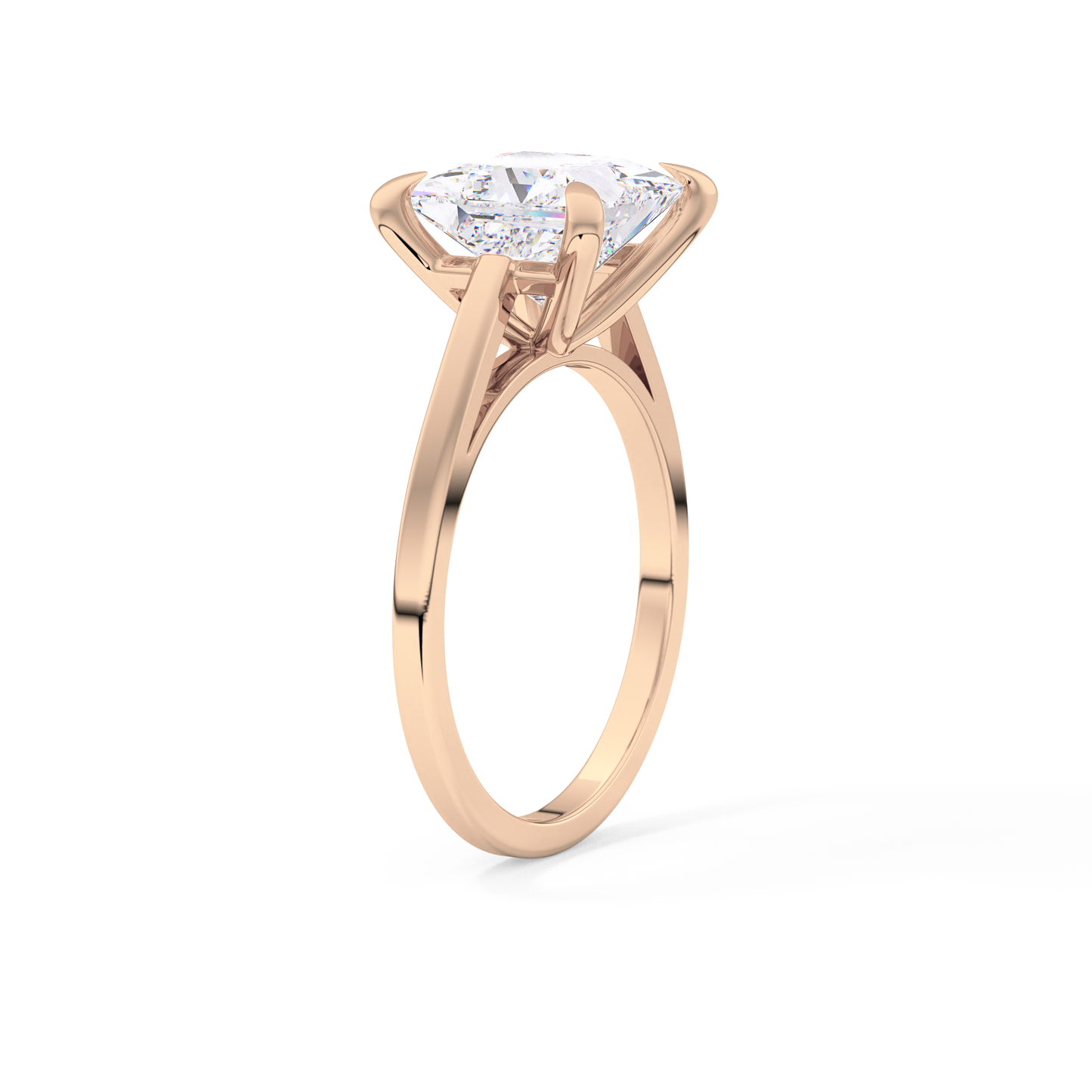 Princess Cut 2.55 Carat Moissanite Ring – Solitaire Style in Gold