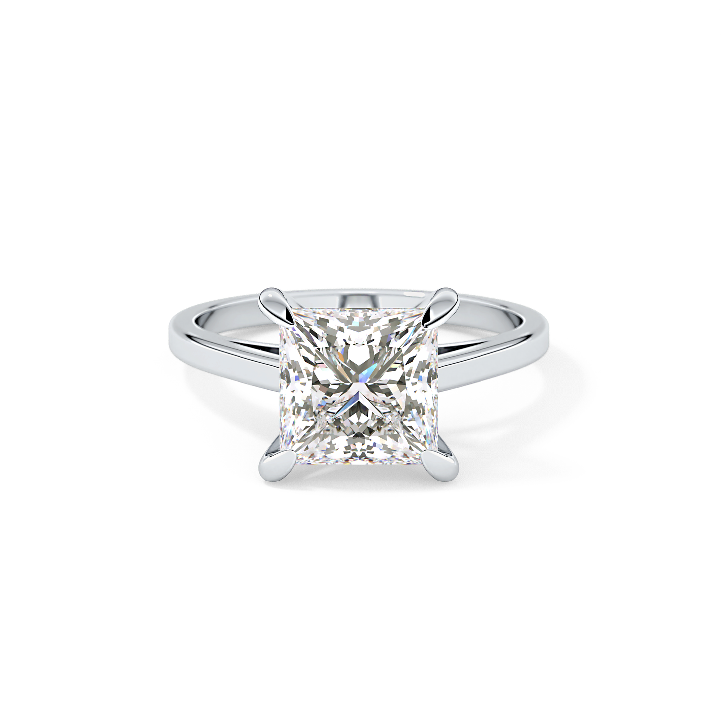 Princess Cut 2.55 Carat Moissanite Ring – Solitaire Style in Gold