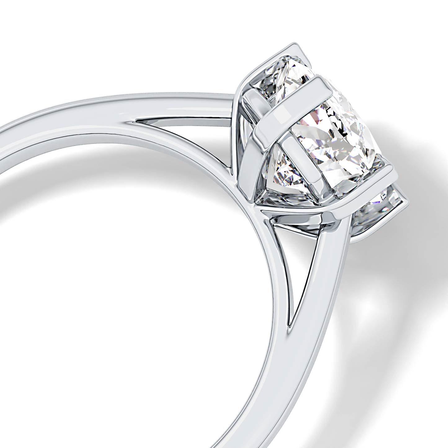 Cushion Cut 2.23 Carat Moissanite Ring – Solitaire Style in Gold