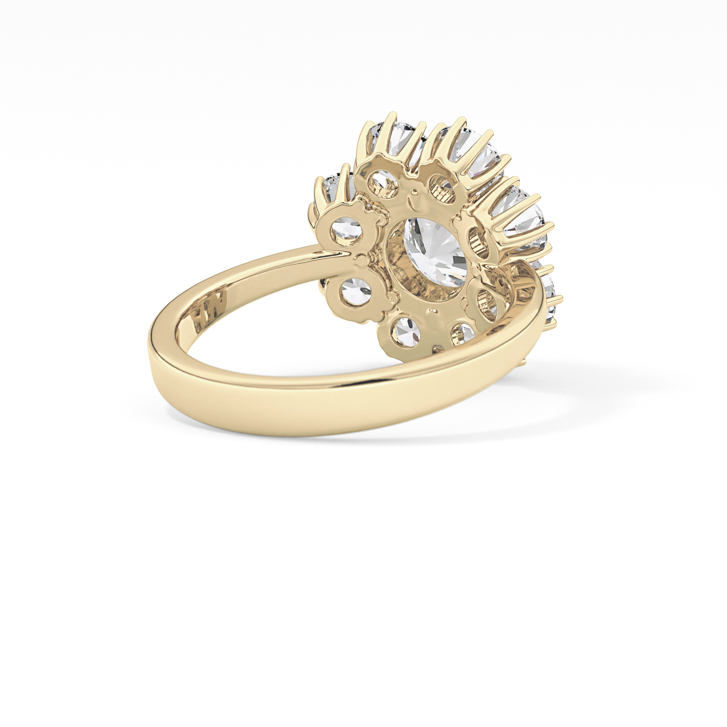 Round Cut 1.34 Carat Moissanite Ring – Halo Setting in Gold