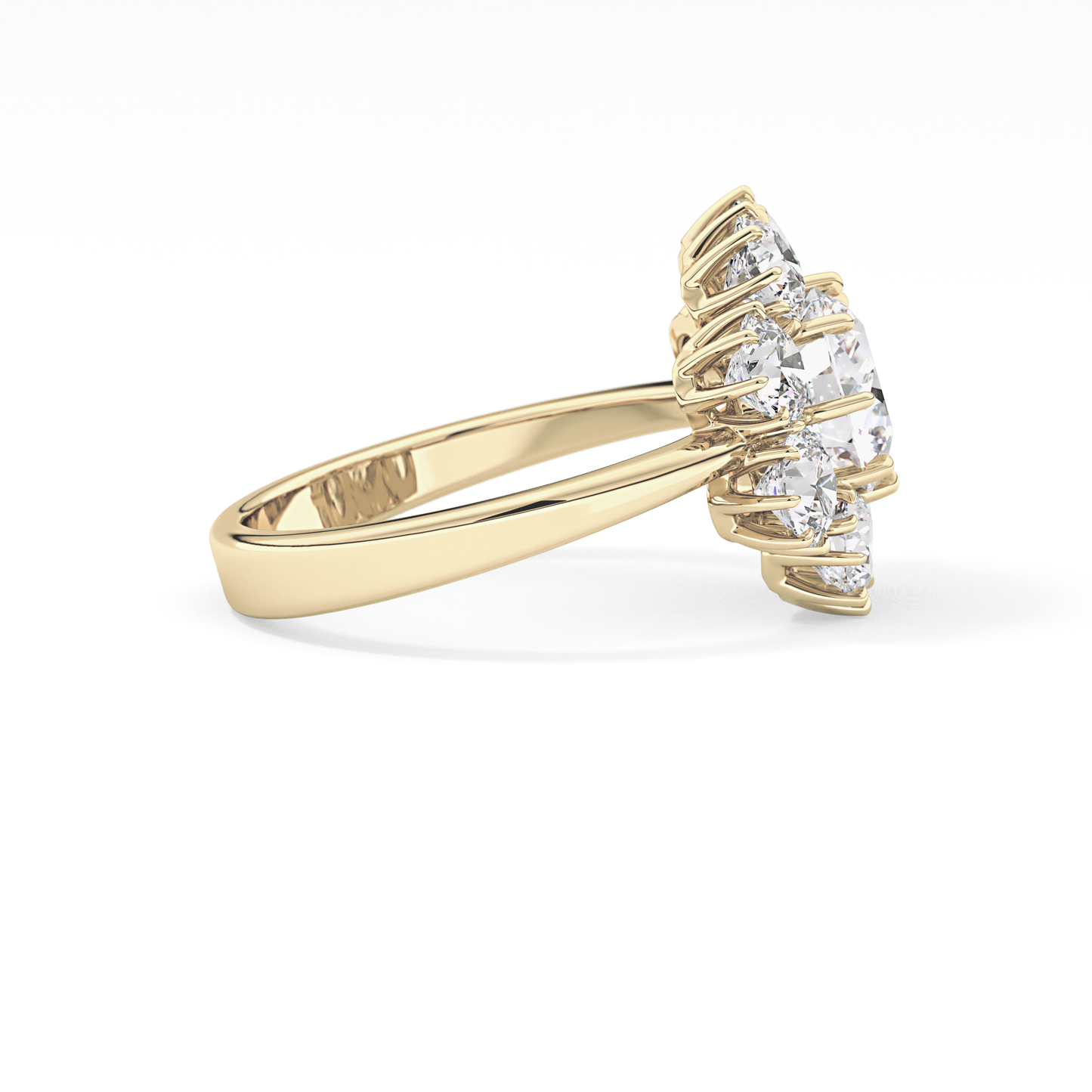 Round Cut 1.34 Carat Moissanite Ring – Halo Setting in Gold
