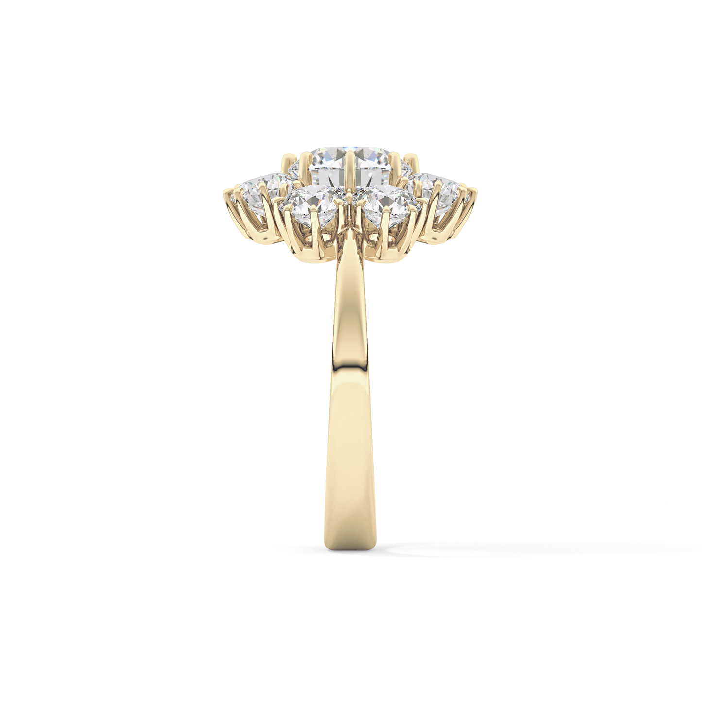 Round Cut 1.34 Carat Moissanite Ring – Halo Setting in Gold