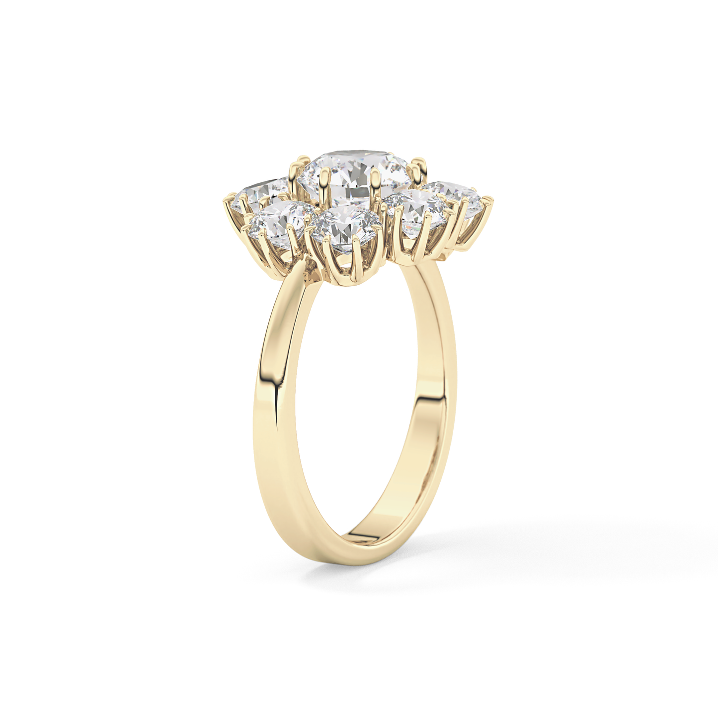 Round Cut 1.34 Carat Moissanite Ring – Halo Setting in Gold