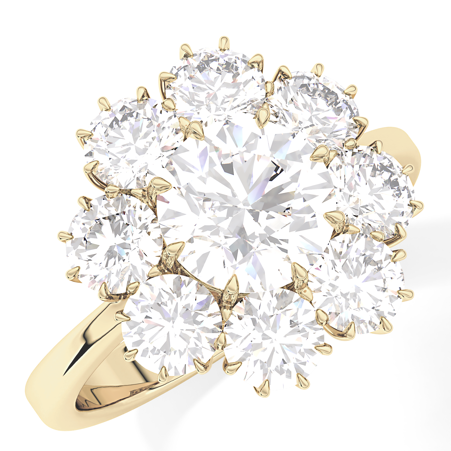 Round Cut 1.34 Carat Moissanite Ring – Halo Setting in Gold