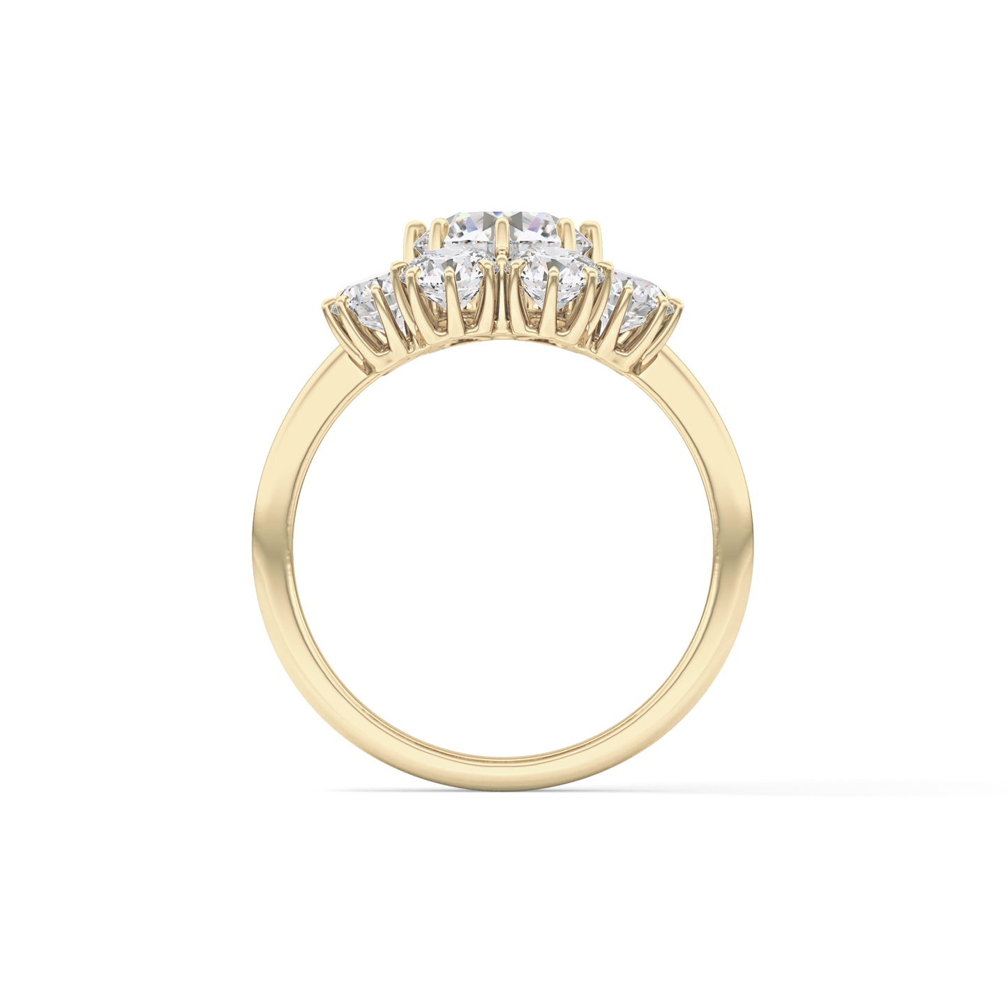 Round Cut 1.34 Carat Moissanite Ring – Halo Setting in Gold