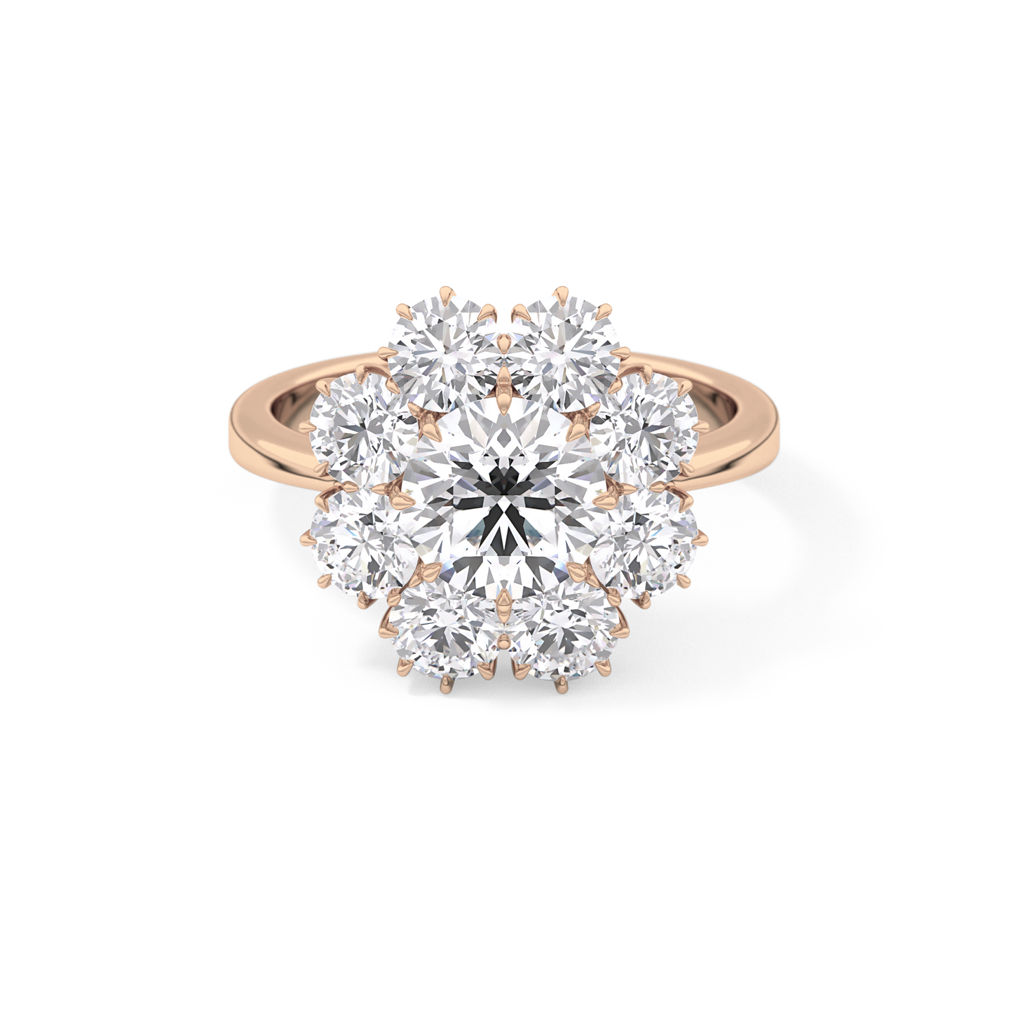 Round Cut 1.34 Carat Moissanite Ring – Halo Setting in Gold