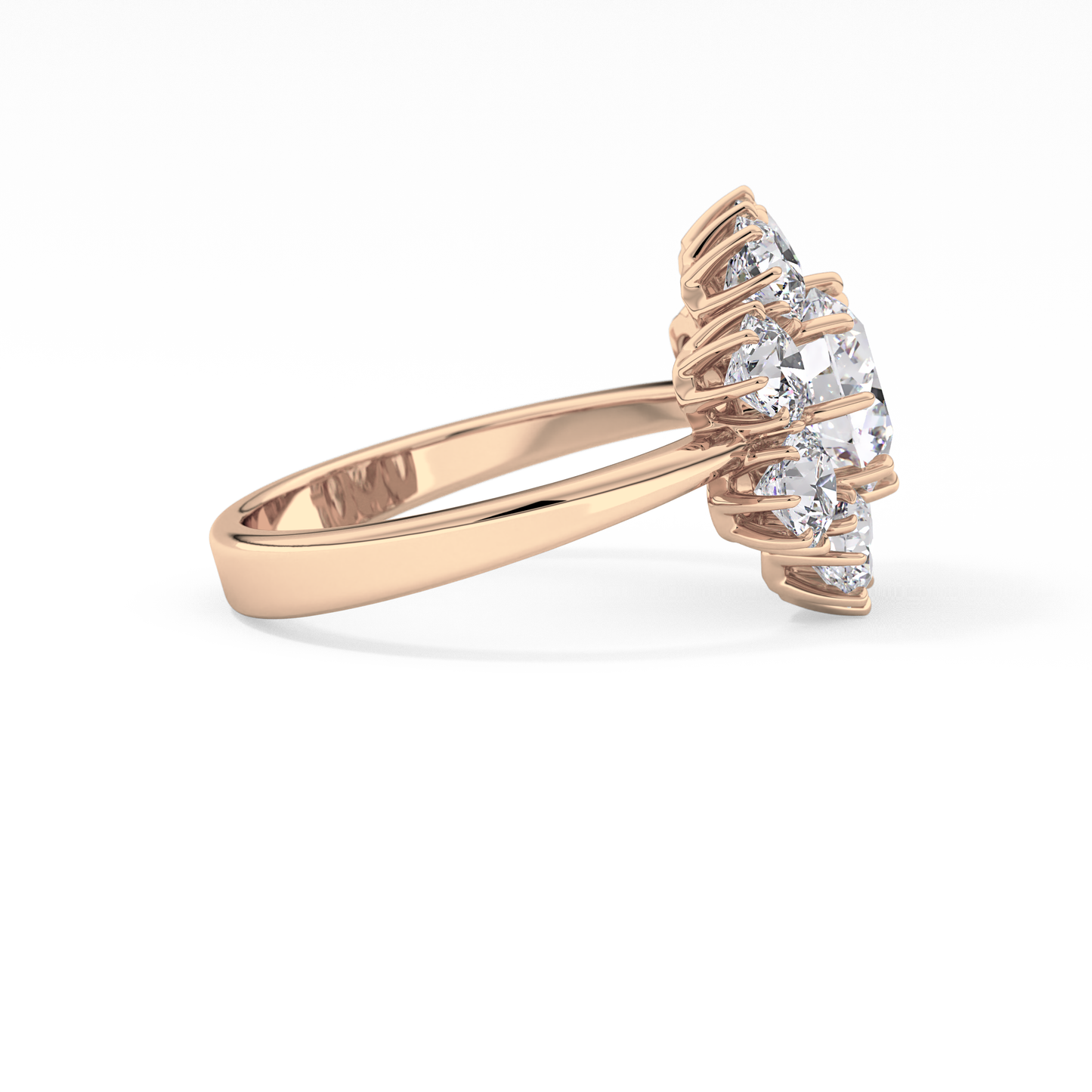 Round Cut 1.34 Carat Moissanite Ring – Halo Setting in Gold
