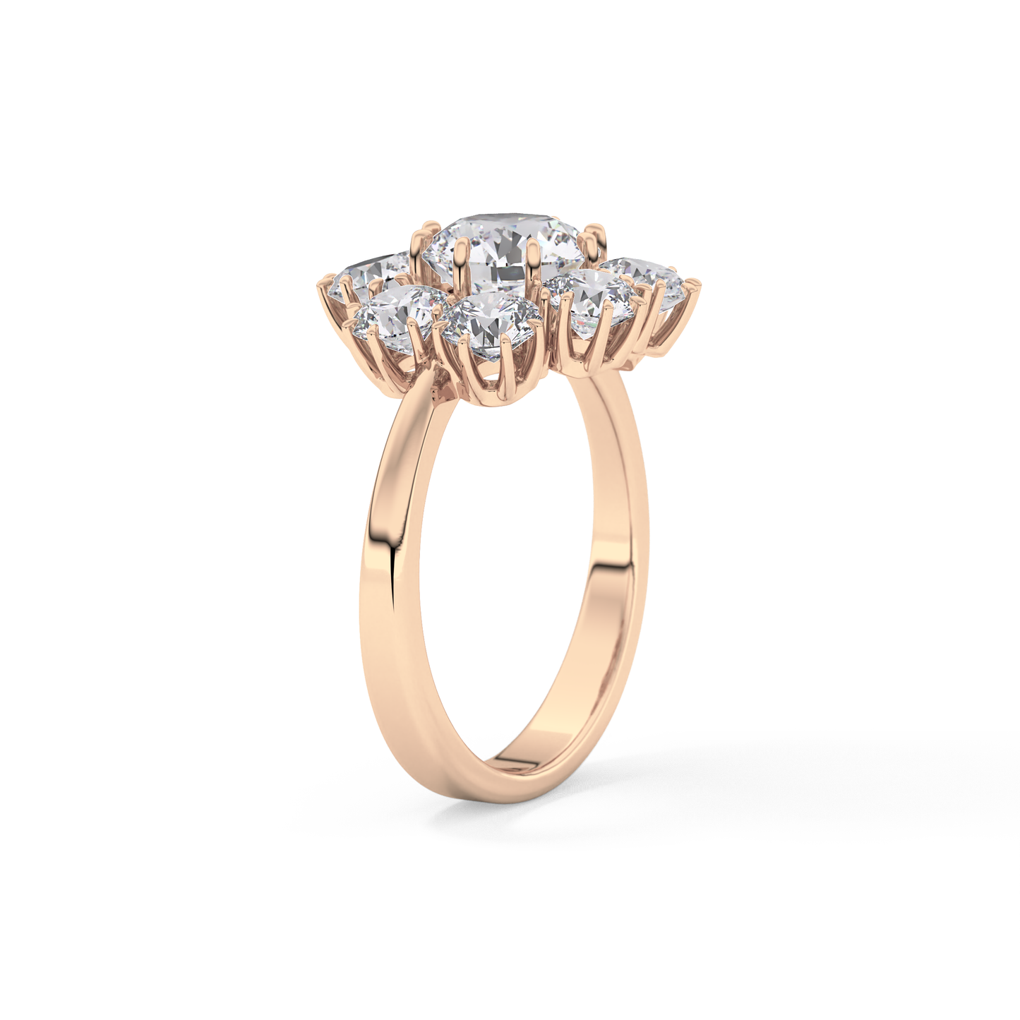 Round Cut 1.34 Carat Moissanite Ring – Halo Setting in Gold