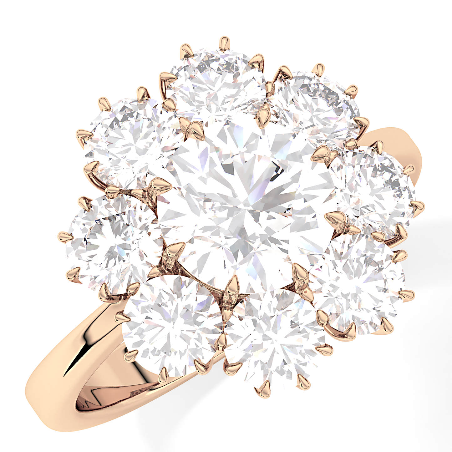 Round Cut 1.34 Carat Moissanite Ring – Halo Setting in Gold