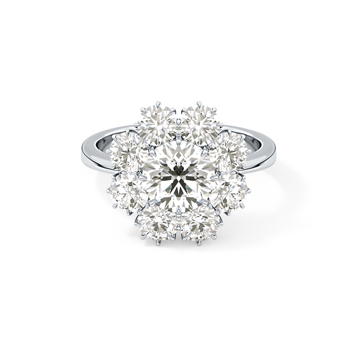 Round Cut 1.34 Carat Moissanite Ring – Halo Setting in Gold