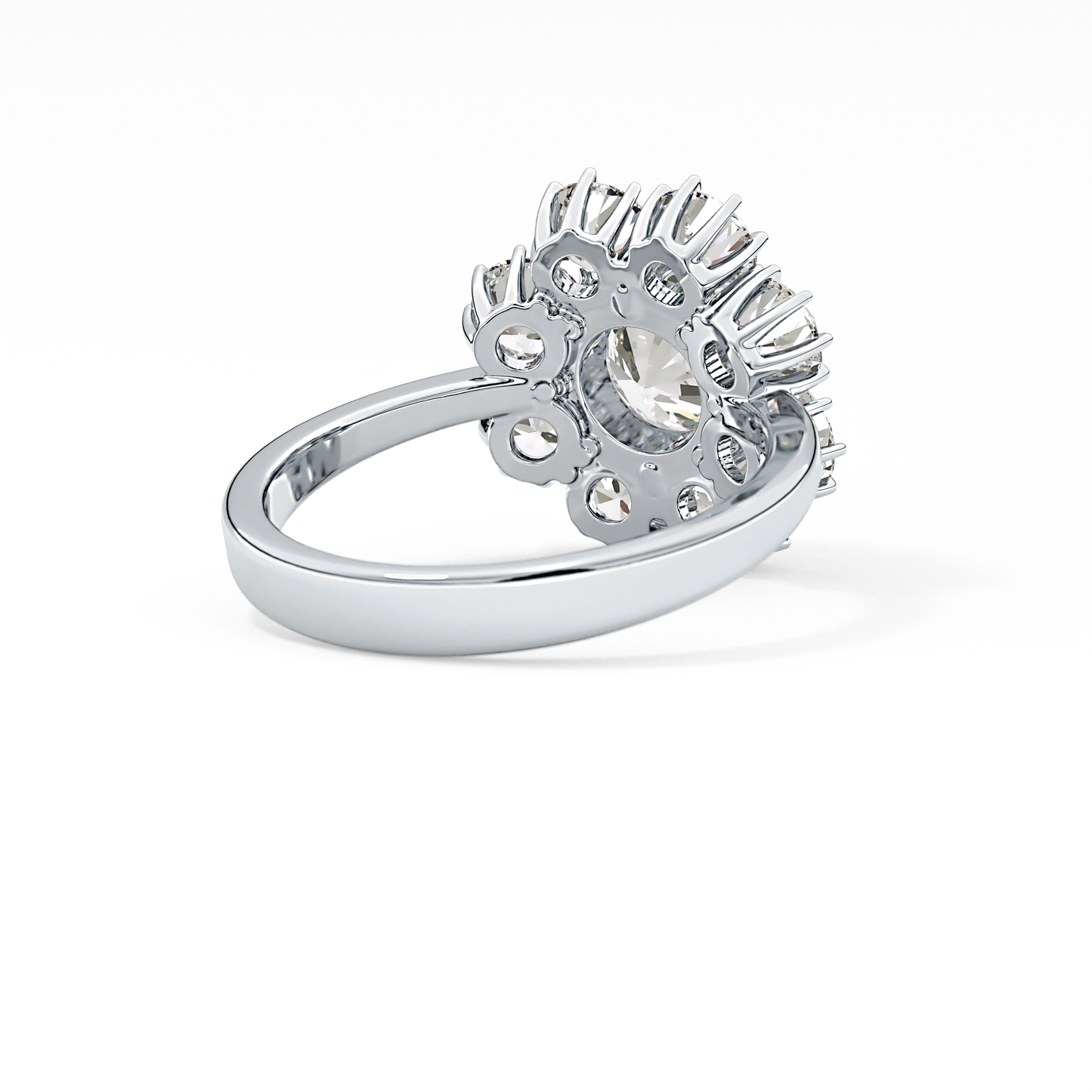 Round Cut 1.34 Carat Moissanite Ring – Halo Setting in Gold
