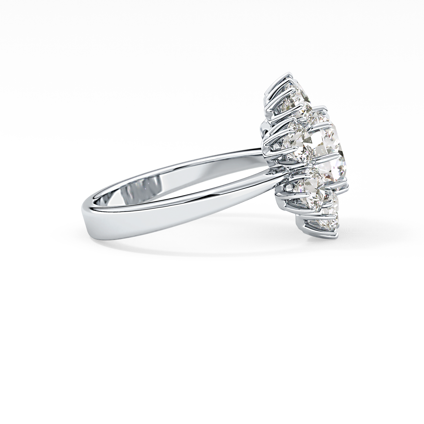 Round Cut 1.34 Carat Moissanite Ring – Halo Setting in Gold