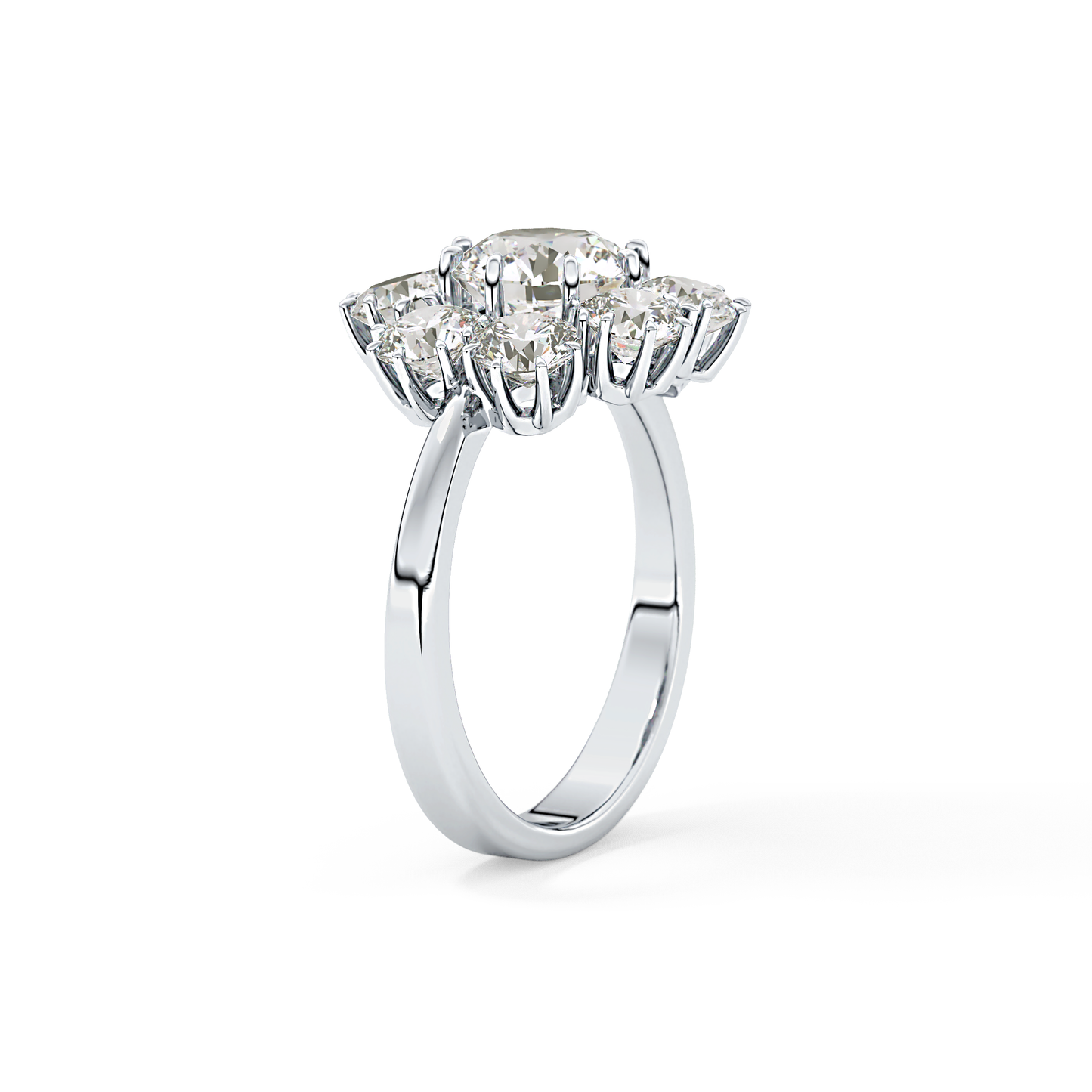 Round Cut 1.34 Carat Moissanite Ring – Halo Setting in Gold