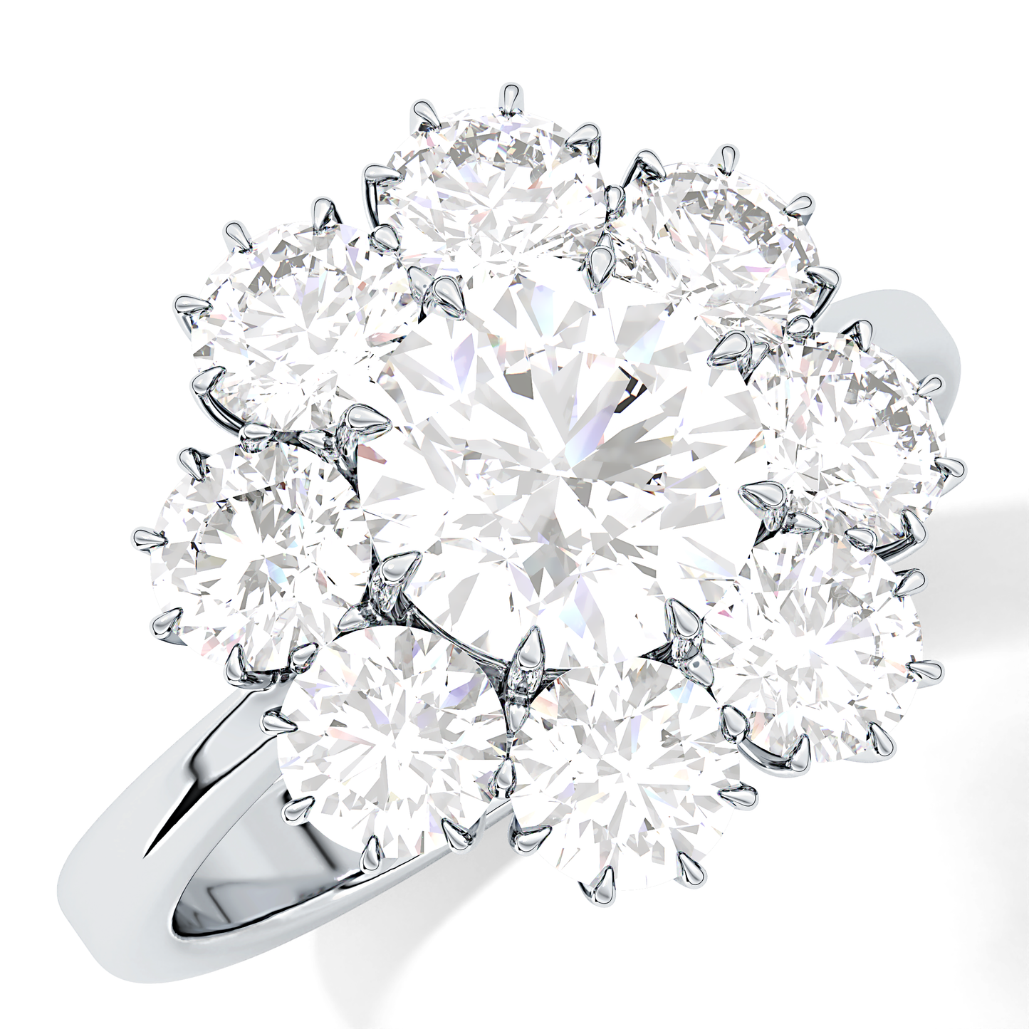 Round Cut 1.34 Carat Moissanite Ring – Halo Setting in Gold