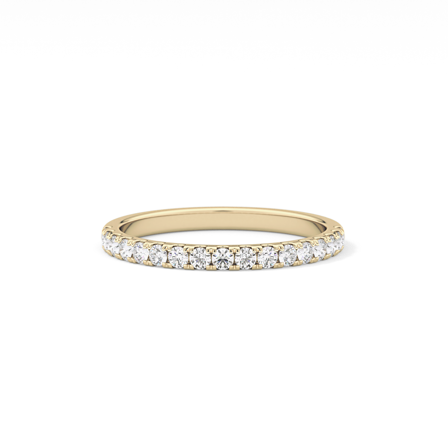 Half Eternity Wedding Band with 0.31 TCW Round Cut Moissanite – Yellow, White, or Rose Gold
