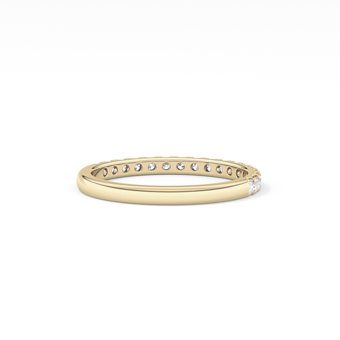 Half Eternity Wedding Band with 0.31 TCW Round Cut Moissanite – Yellow, White, or Rose Gold