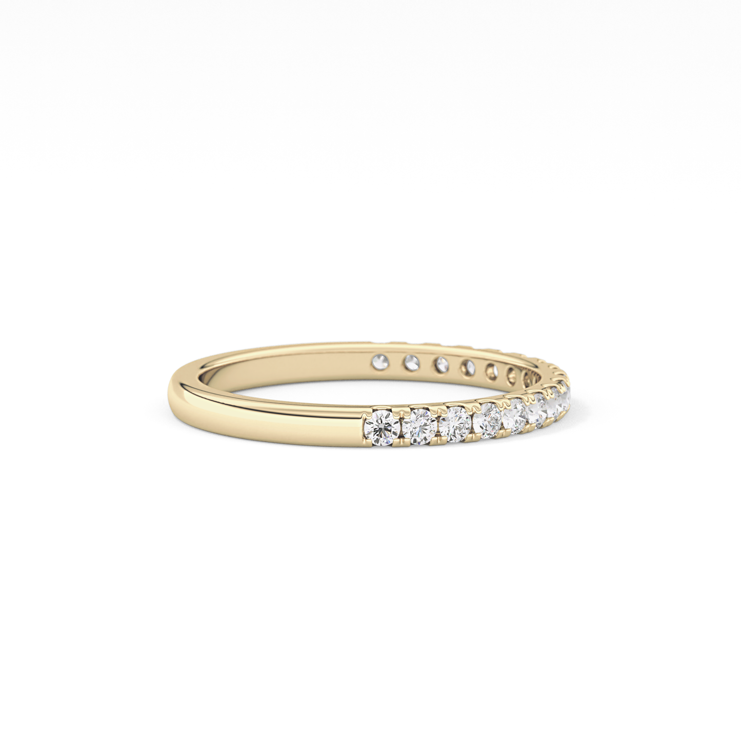 Half Eternity Wedding Band with 0.31 TCW Round Cut Moissanite – Yellow, White, or Rose Gold
