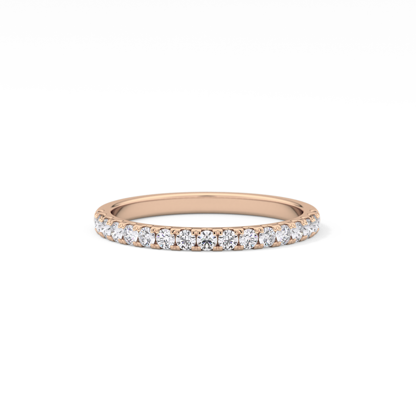 Half Eternity Wedding Band with 0.31 TCW Round Cut Moissanite – Yellow, White, or Rose Gold