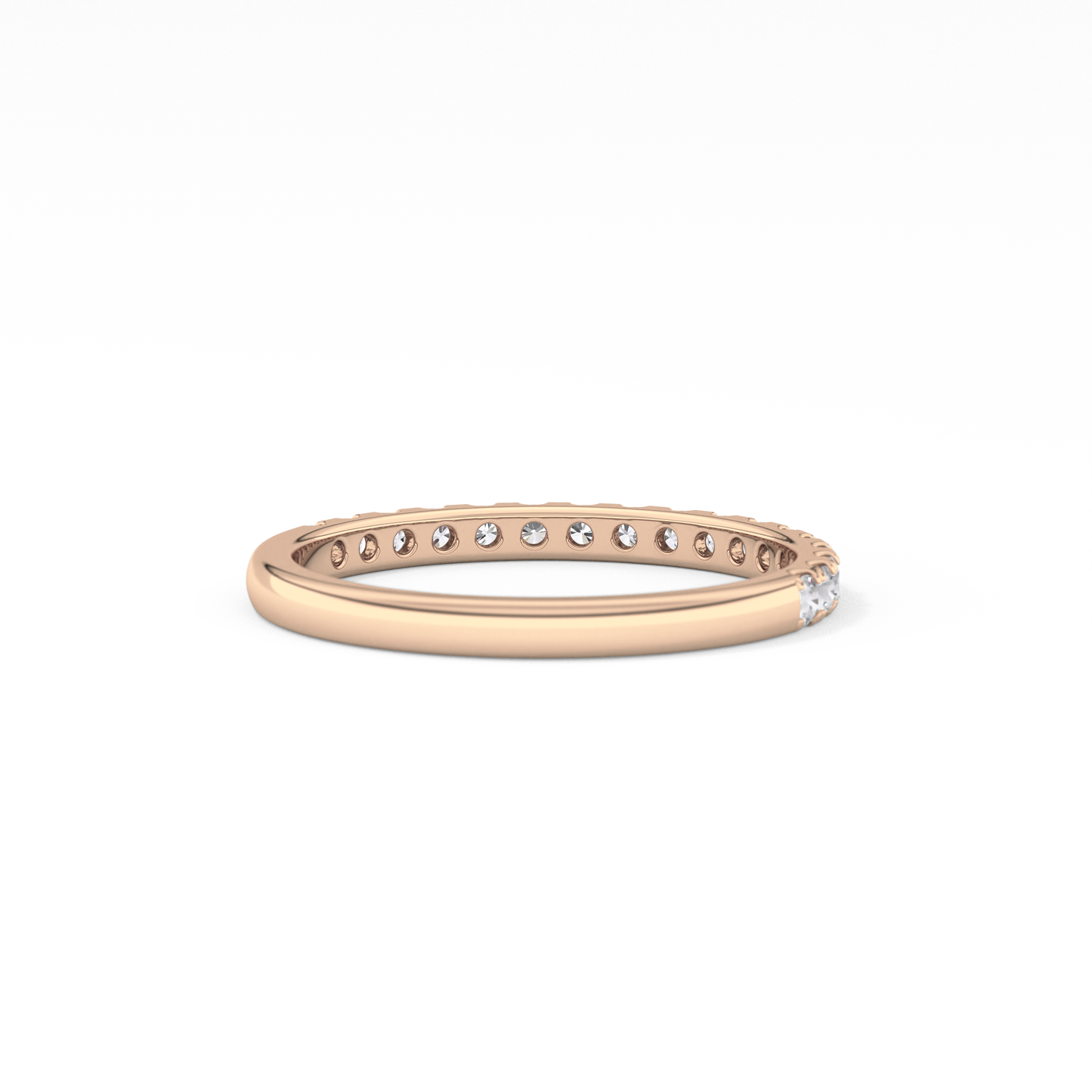 Half Eternity Wedding Band with 0.31 TCW Round Cut Moissanite – Yellow, White, or Rose Gold