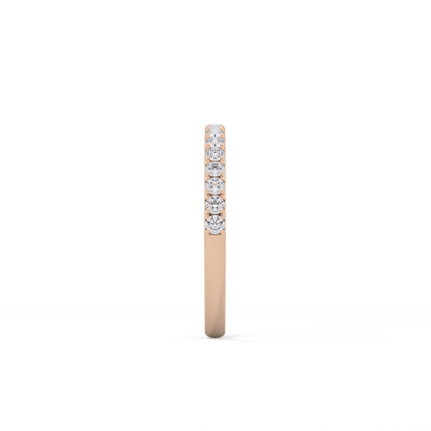 Half Eternity Wedding Band with 0.31 TCW Round Cut Moissanite – Yellow, White, or Rose Gold