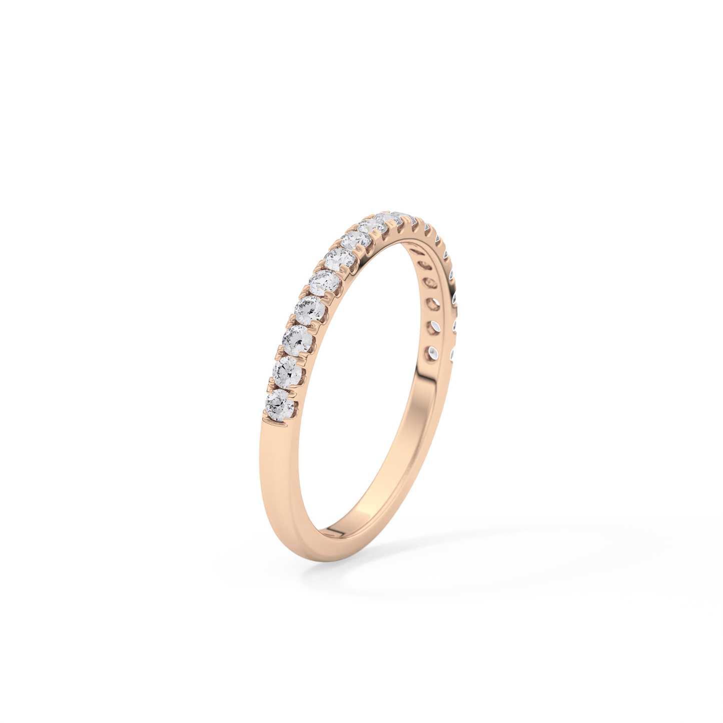 Half Eternity Wedding Band with 0.31 TCW Round Cut Moissanite – Yellow, White, or Rose Gold