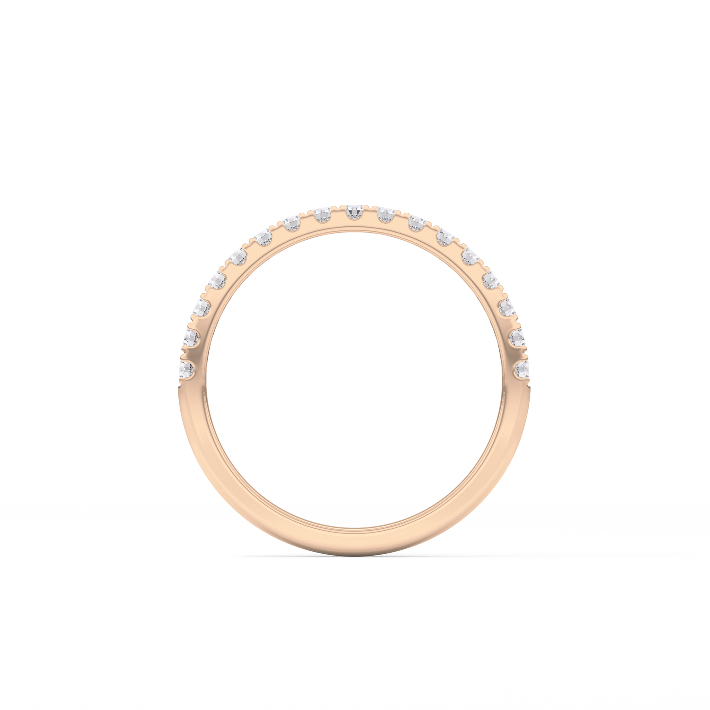 Half Eternity Wedding Band with 0.31 TCW Round Cut Moissanite – Yellow, White, or Rose Gold