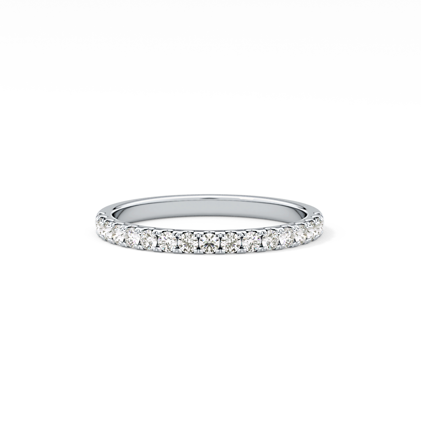Half Eternity Wedding Band with 0.31 TCW Round Cut Moissanite – Yellow, White, or Rose Gold