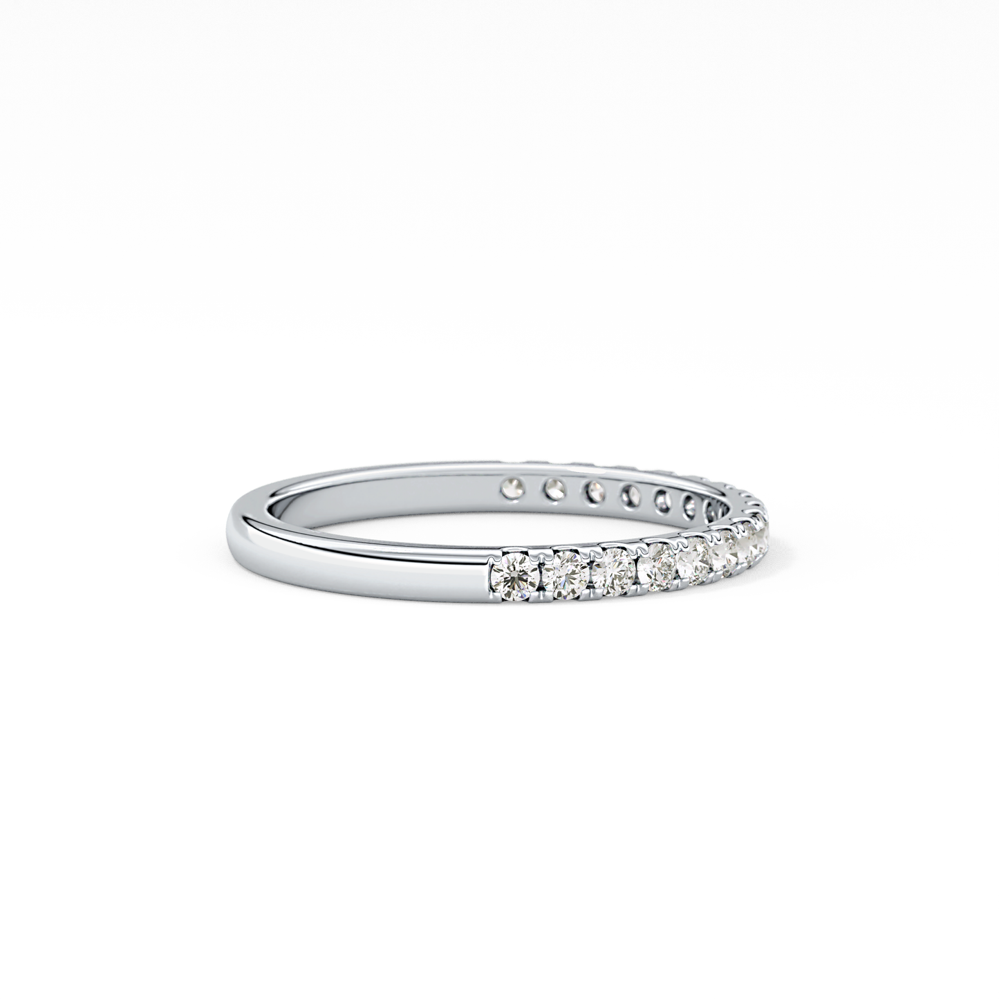 Half Eternity Wedding Band with 0.31 TCW Round Cut Moissanite – Yellow, White, or Rose Gold