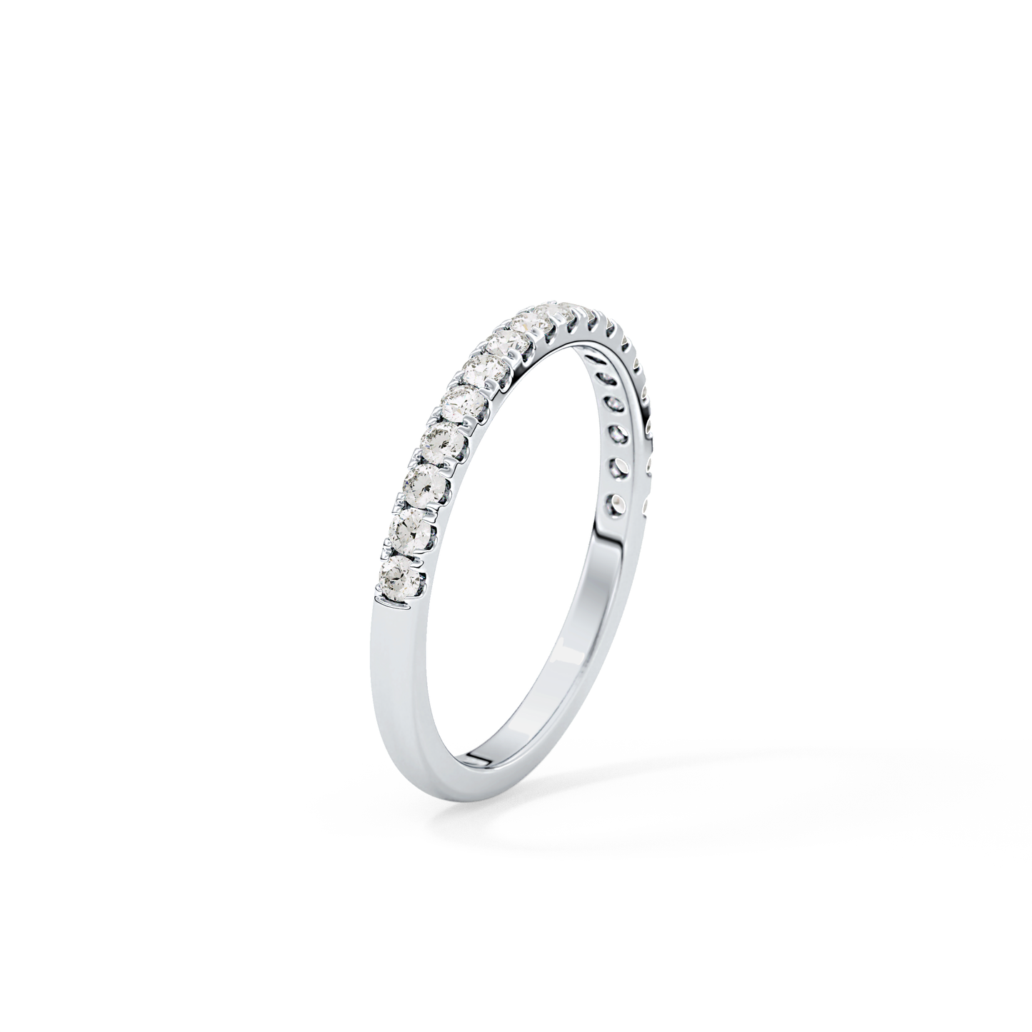 Half Eternity Wedding Band with 0.31 TCW Round Cut Moissanite – Yellow, White, or Rose Gold