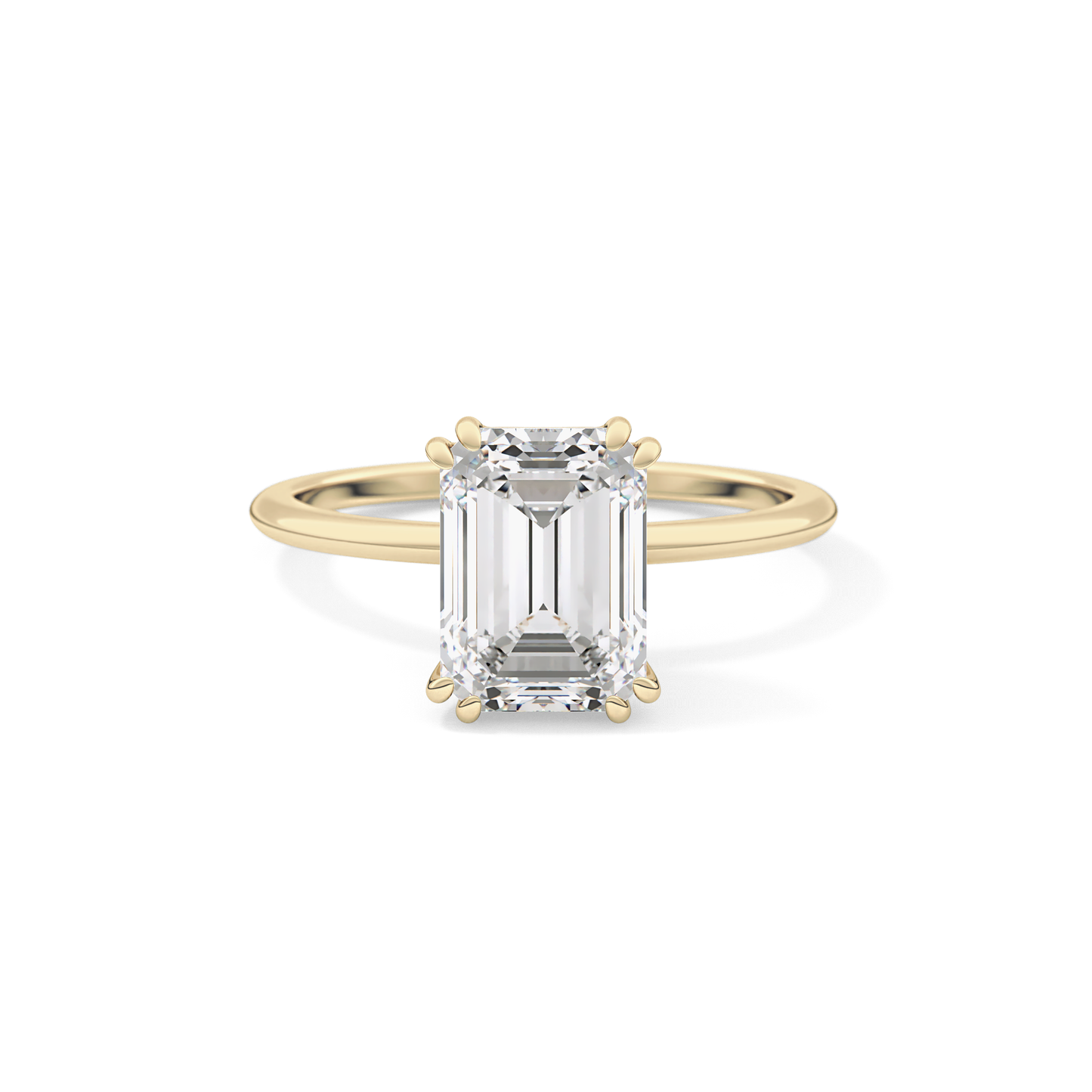 Emerald Cut 2.45 Carat Moissanite Ring – Solitaire Setting in Gold