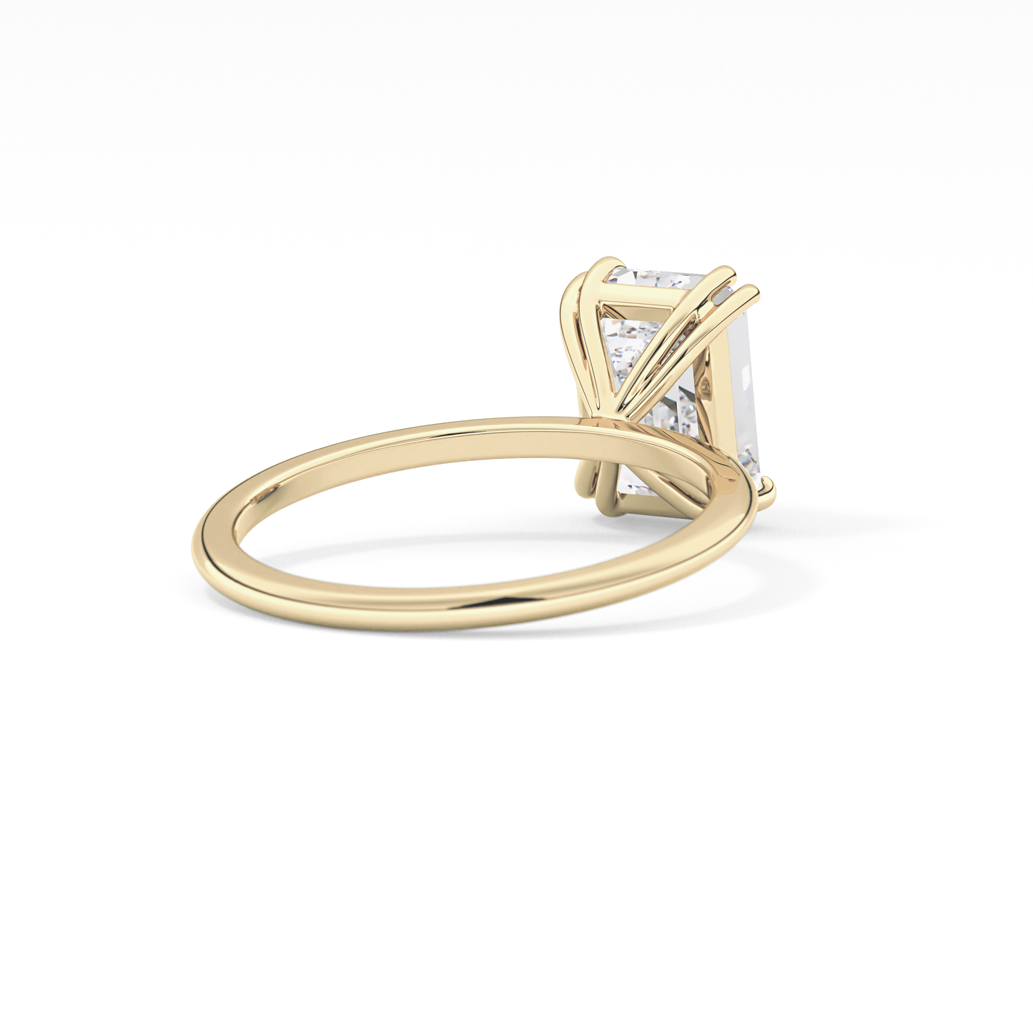 Emerald Cut 2.45 Carat Moissanite Ring – Solitaire Setting in Gold