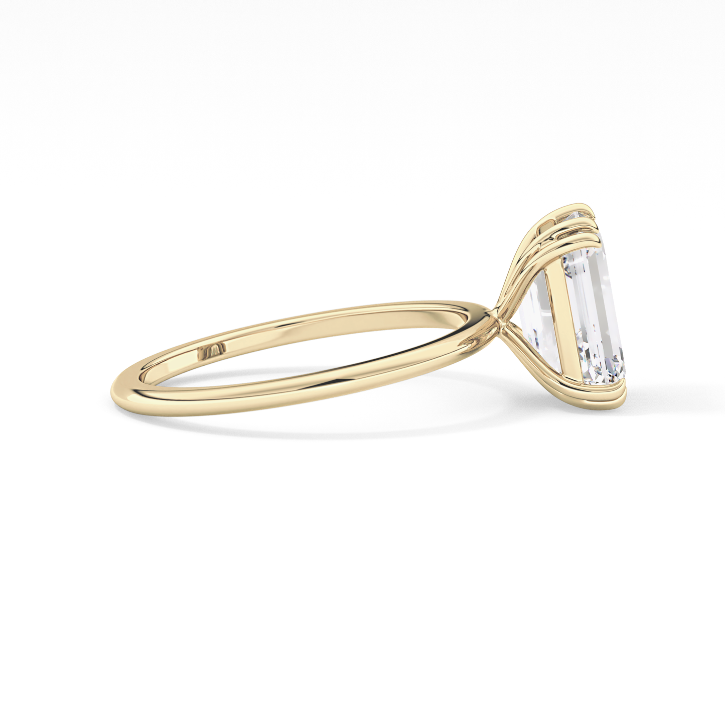 Emerald Cut 2.45 Carat Moissanite Ring – Solitaire Setting in Gold
