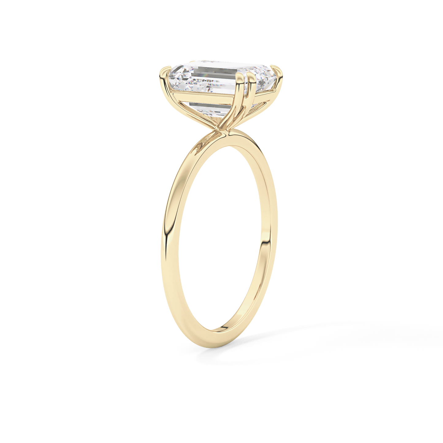 Emerald Cut 2.45 Carat Moissanite Ring – Solitaire Setting in Gold