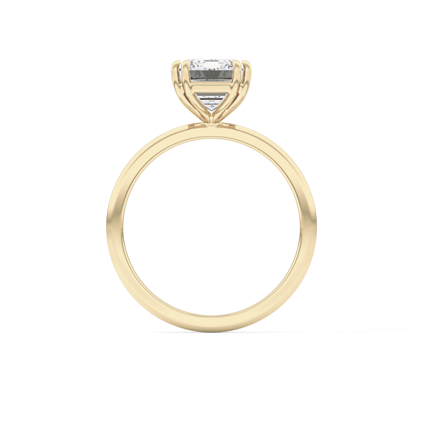 Emerald Cut 2.45 Carat Moissanite Ring – Solitaire Setting in Gold