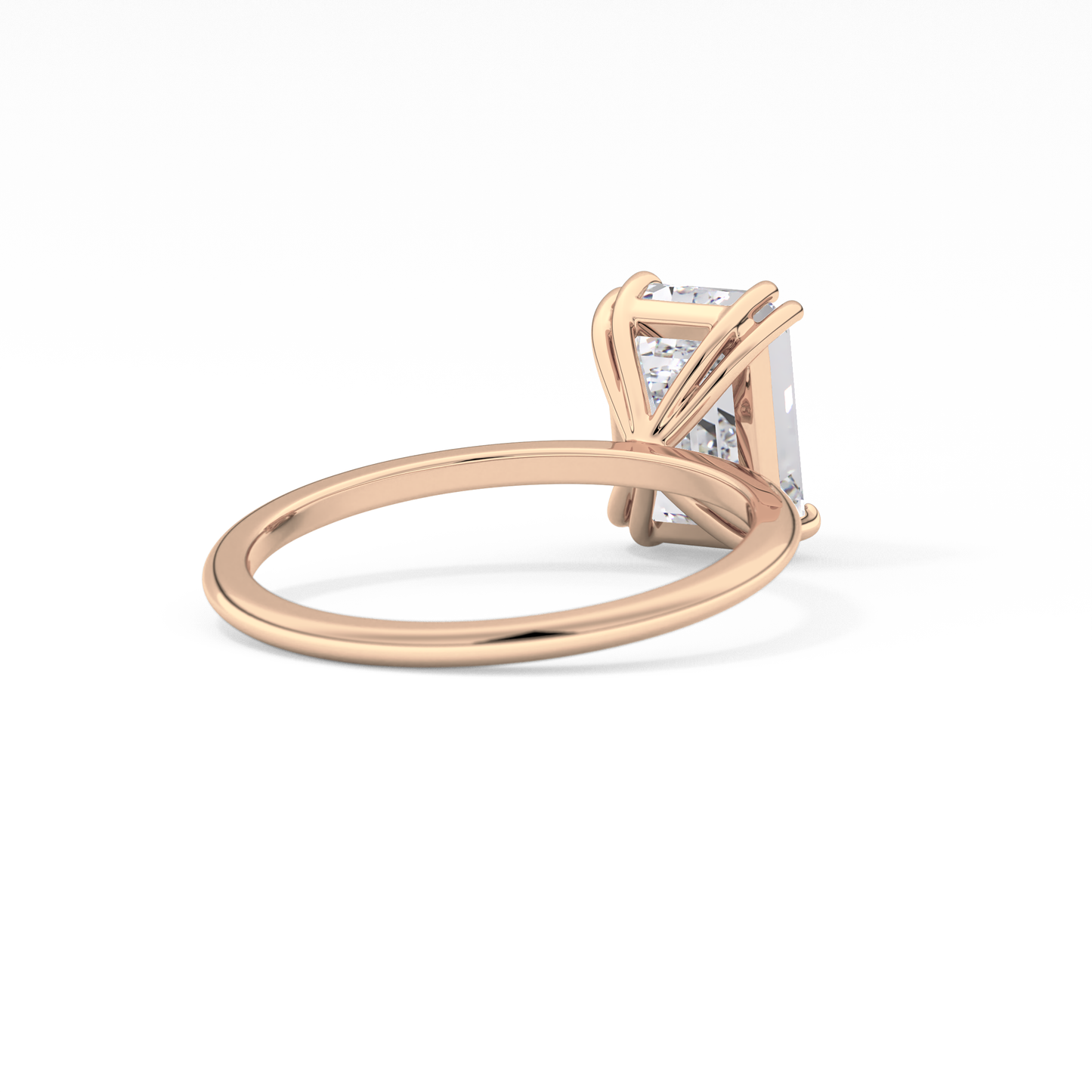 Emerald Cut 2.45 Carat Moissanite Ring – Solitaire Setting in Gold