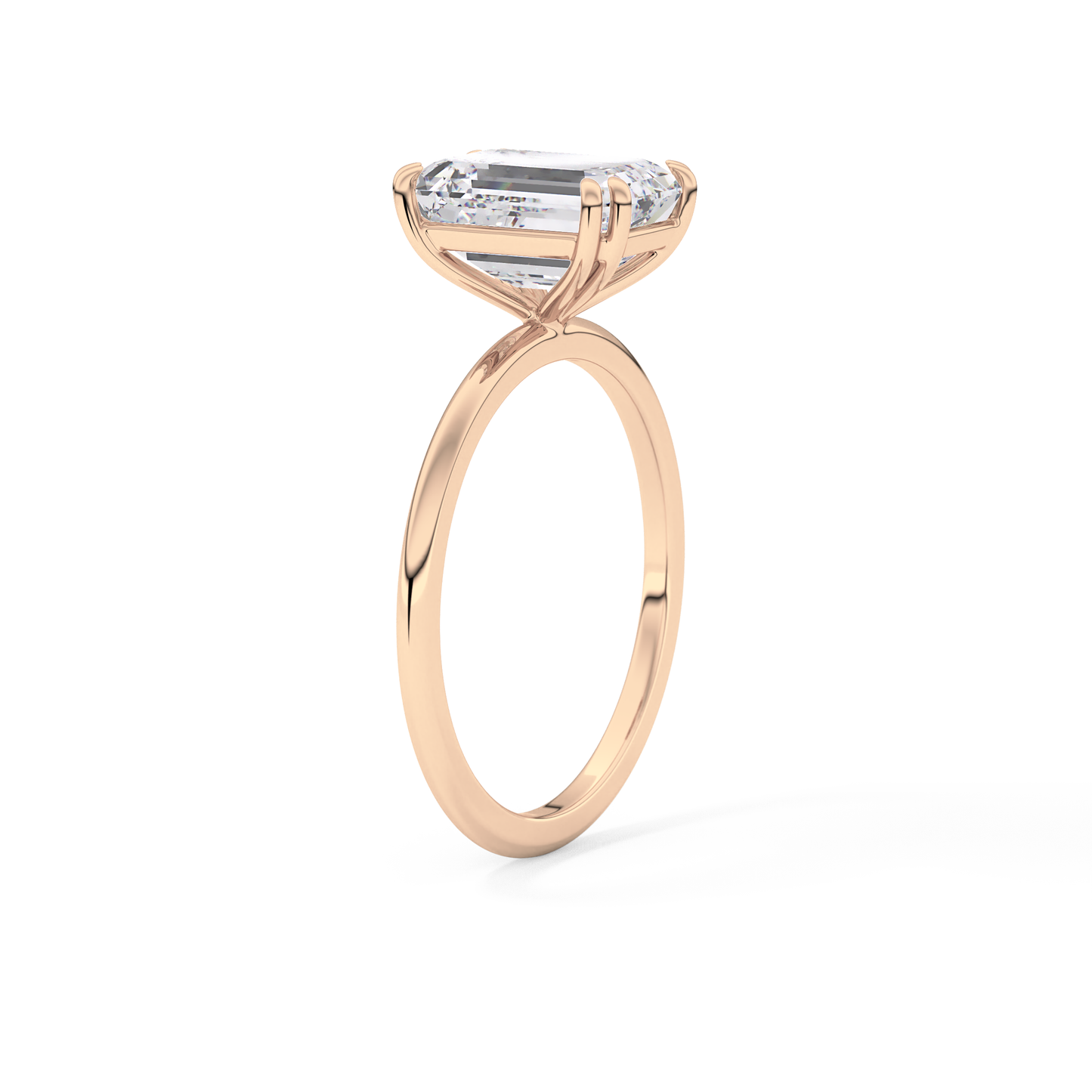 Emerald Cut 2.45 Carat Moissanite Ring – Solitaire Setting in Gold