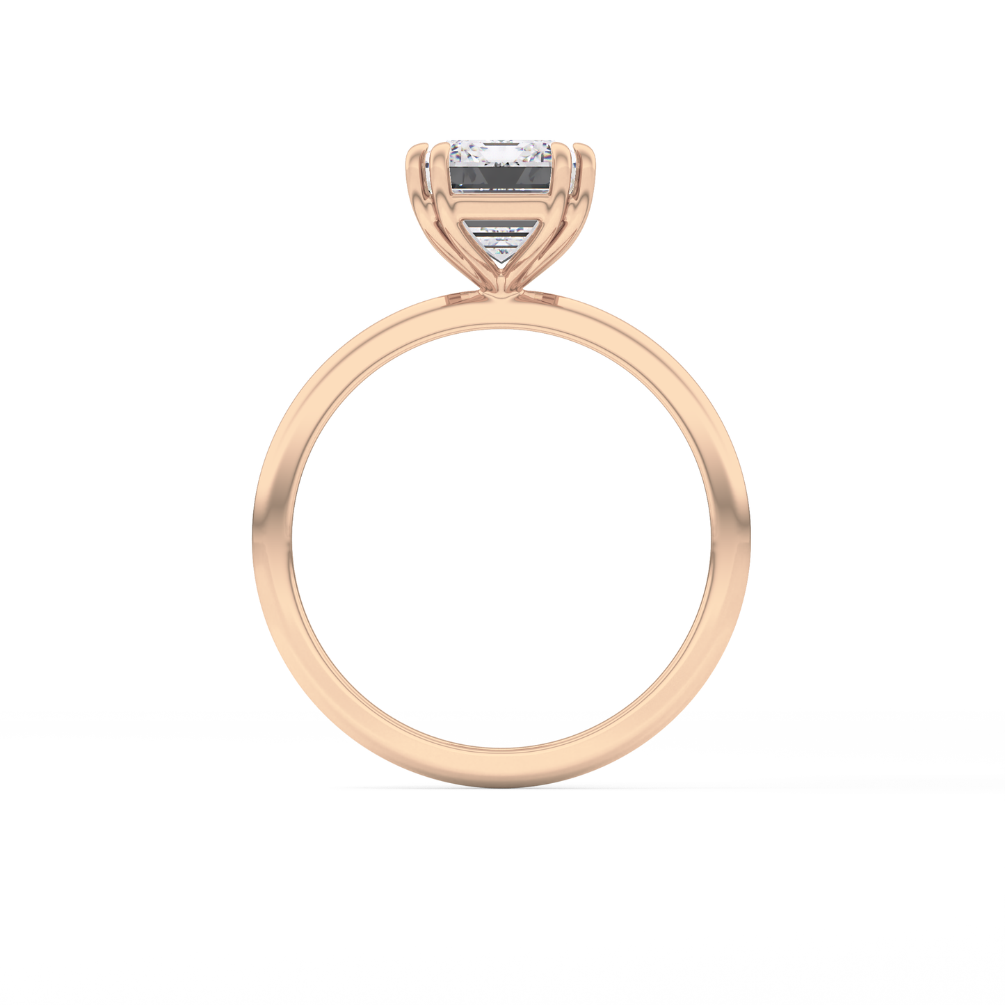 Emerald Cut 2.45 Carat Moissanite Ring – Solitaire Setting in Gold