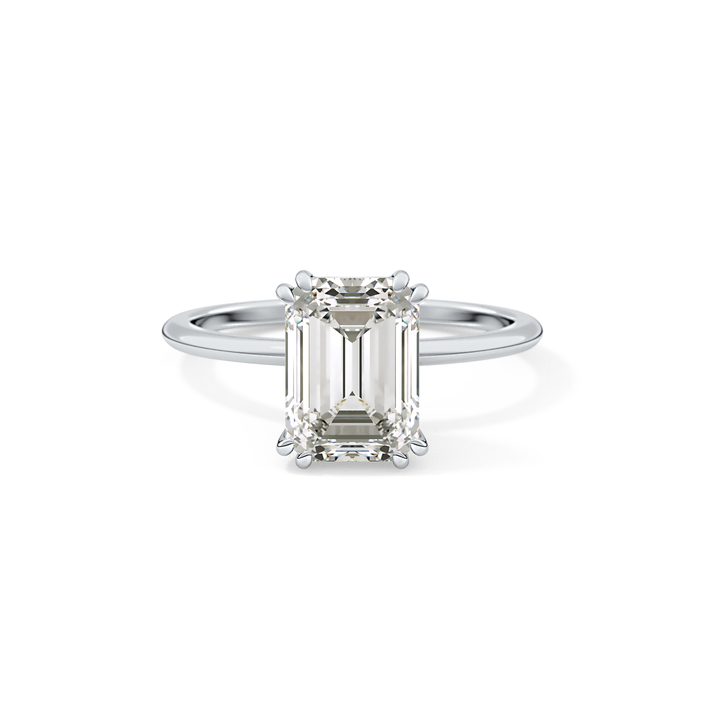 Emerald Cut 2.45 Carat Moissanite Ring – Solitaire Setting in Gold