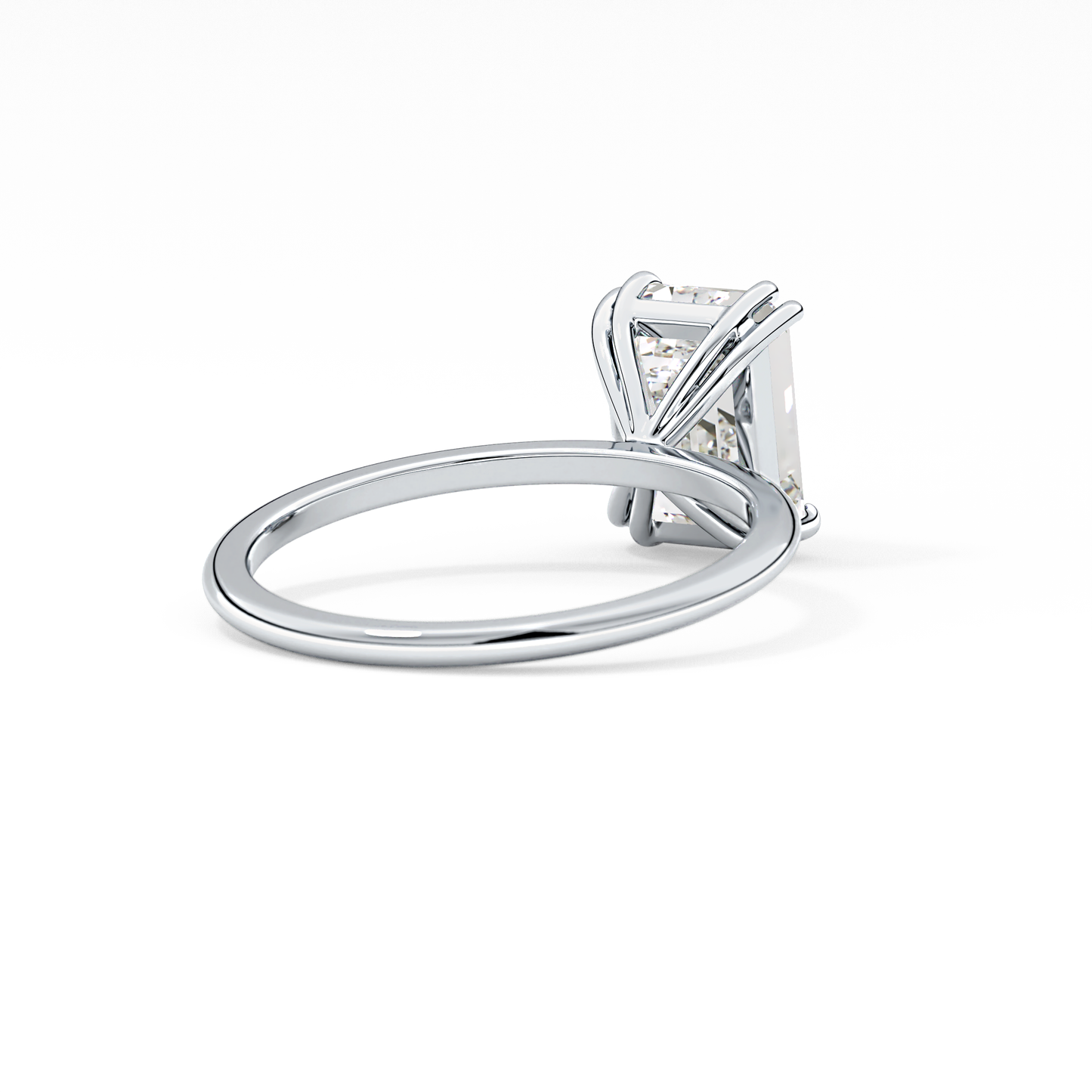 Emerald Cut 2.45 Carat Moissanite Ring – Solitaire Setting in Gold