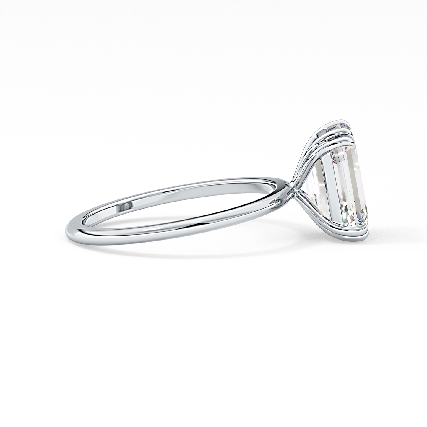 Emerald Cut 2.45 Carat Moissanite Ring – Solitaire Setting in Gold