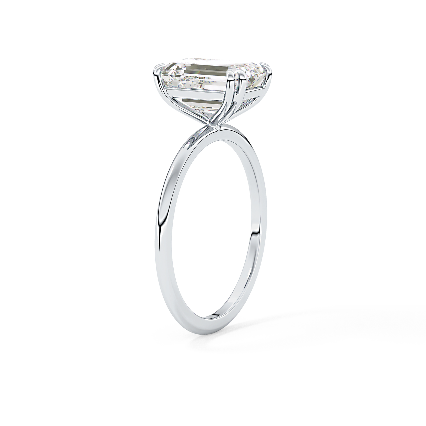 Emerald Cut 2.45 Carat Moissanite Ring – Solitaire Setting in Gold